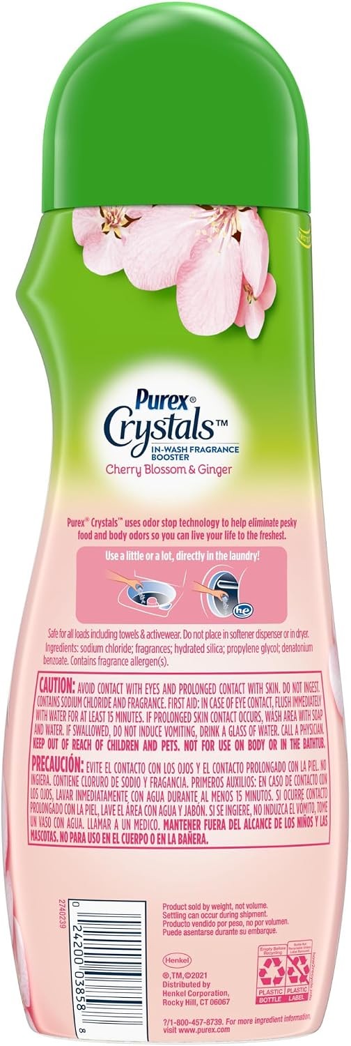 Crystals In-Wash Scent Booster, Fresh Cherry Blossom, 21 oz (Pack of 4),