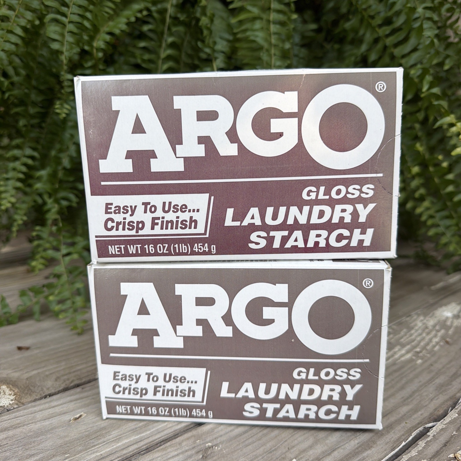2x Argo Gloss Laundry Starch Crisp Finish 16 oz Discontinued NOS Crafts Red Box