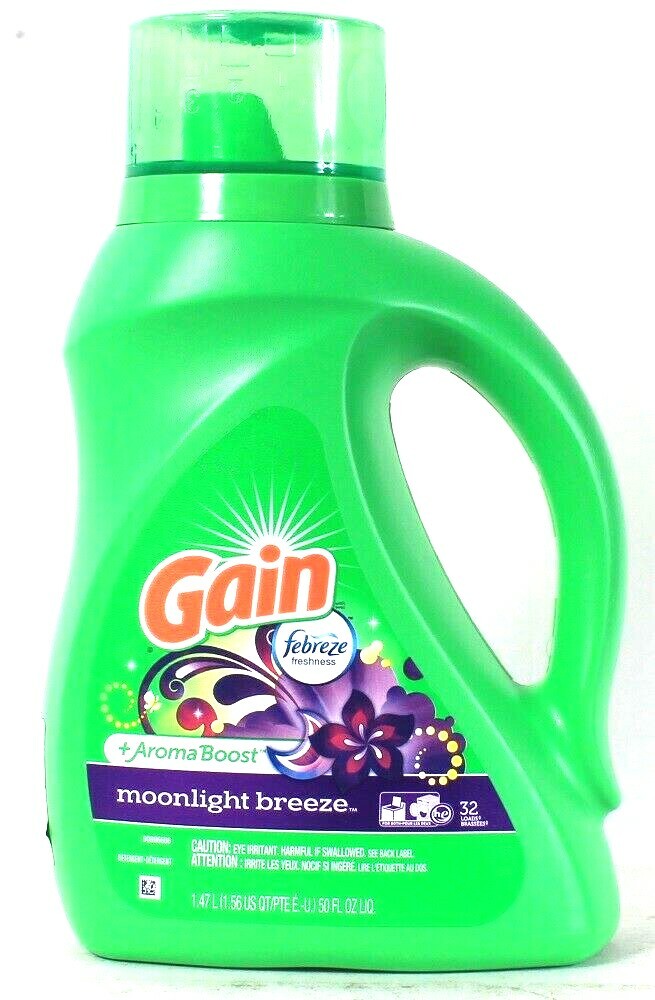 1 Bottle Gain 50 Oz Aroma Boost Febreze Fresh Moonlight Breeze 32 Lds Detergent