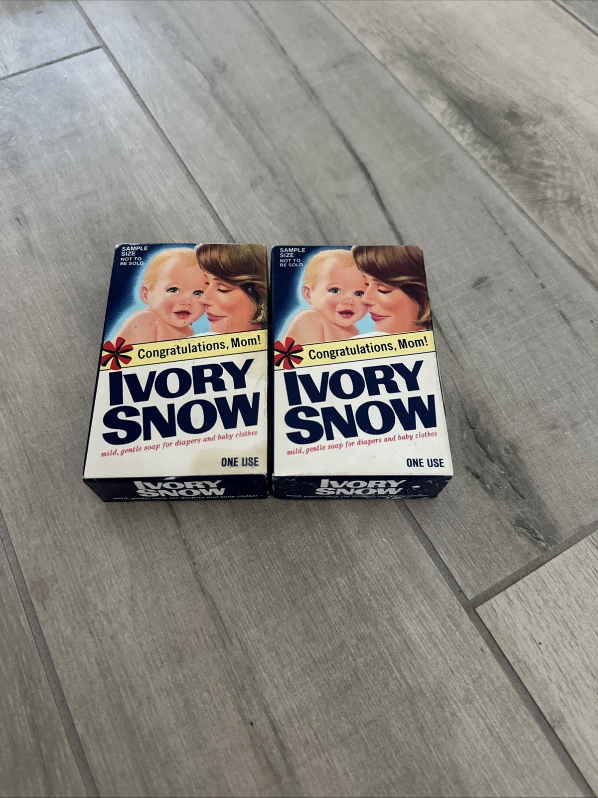 Ivory Snow 3.7oz Laundry Detergent Sample New Moms Baby Clothes Vintage 2 boxes