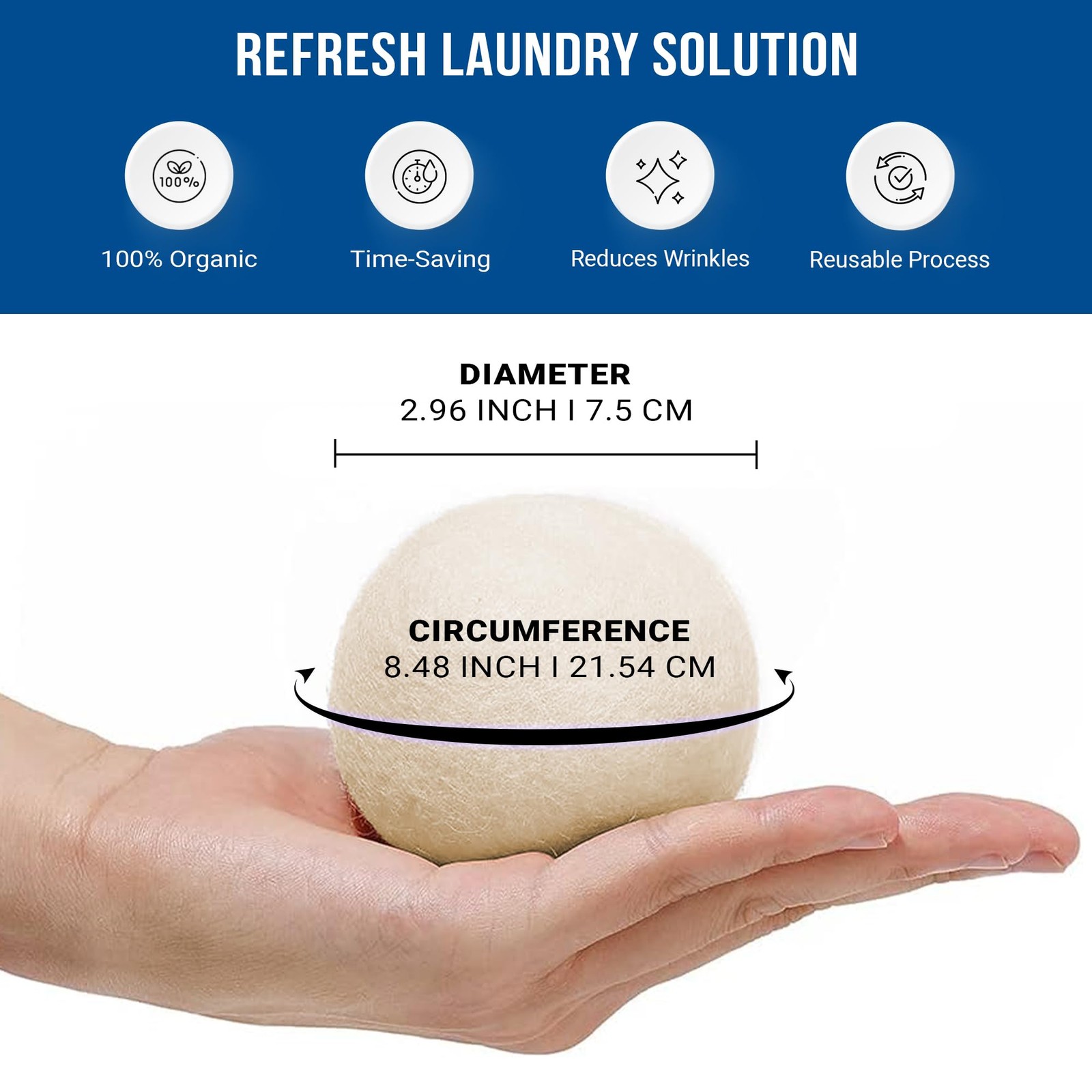 Quality Wool Dryer Balls – 12 XL Pack – 1000+ Loads – Pure Organic Wool – Reu…