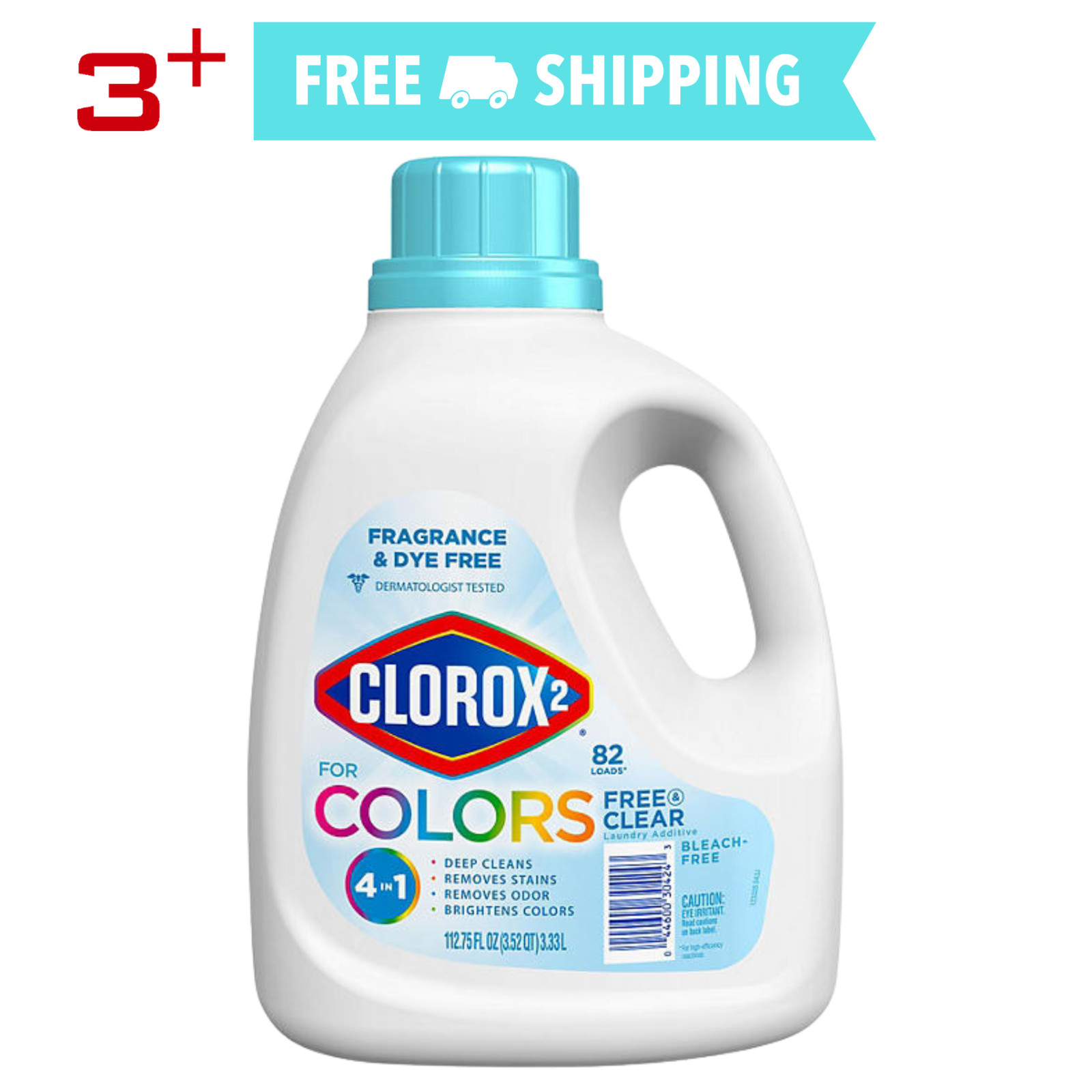 Clorox 2 Color Free & Clear Sensitive Skin Stain Remover 90 loads 112.8 floz