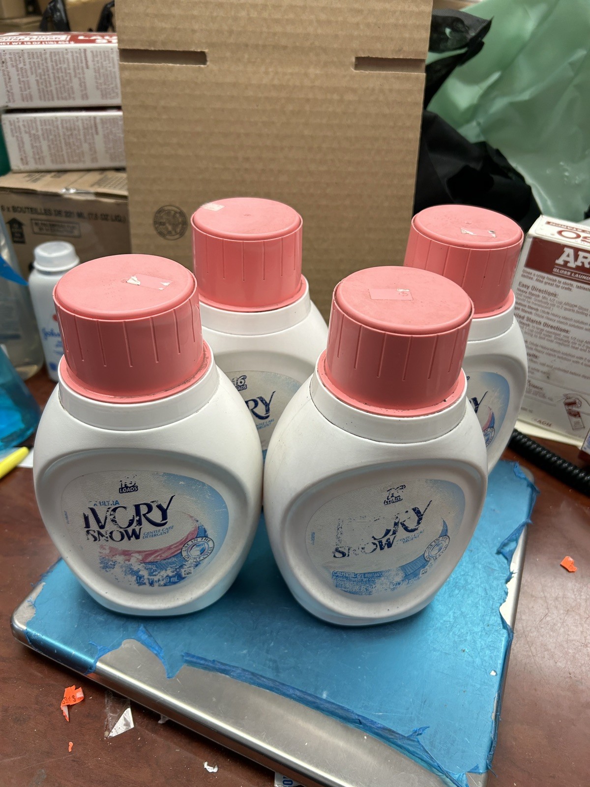 4 pack IVORY Snow 2X Ultra Gentle Care Detergent Liquid ~25oz rubbed out label
