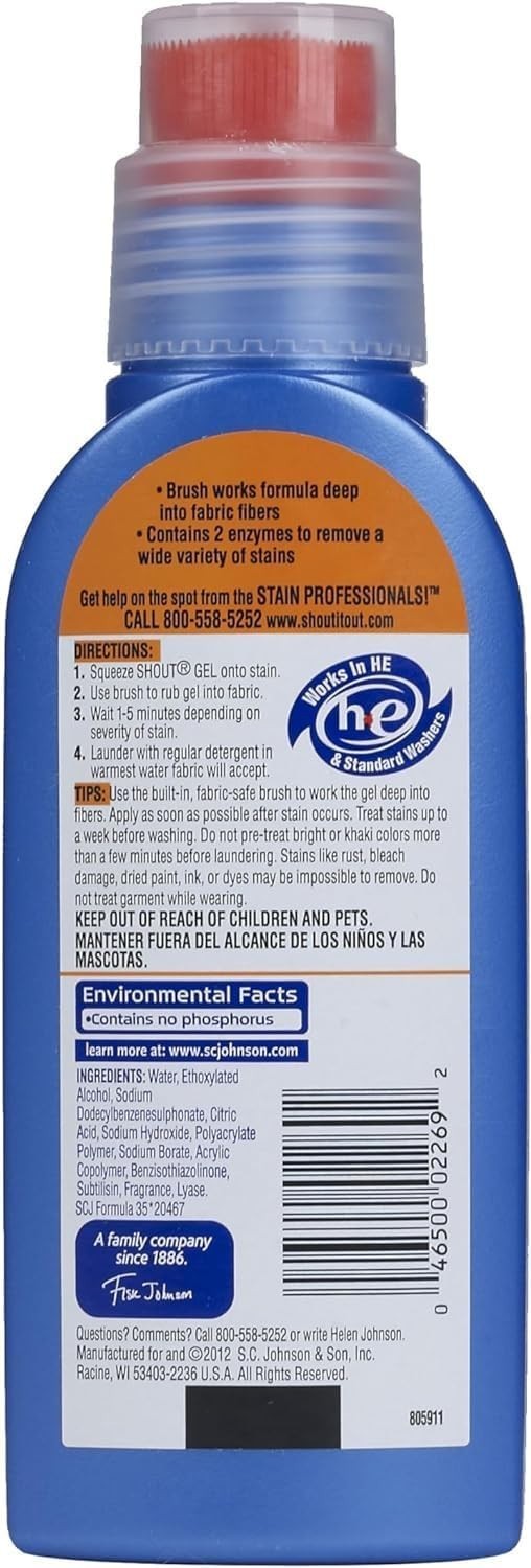Shout Ultra-Concentrated Gel Brush Stain Lifter – 8.7 oz – 2 pk