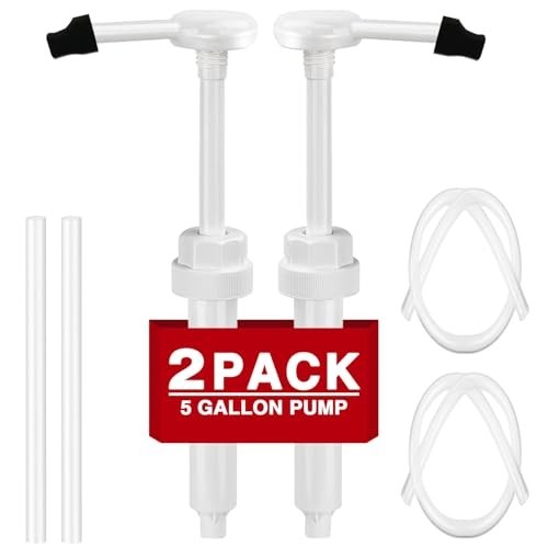 2 Pack 5 Gallon Pump Dispenser 1oz Pump for Large Gallon Bucket with 50cm Extend