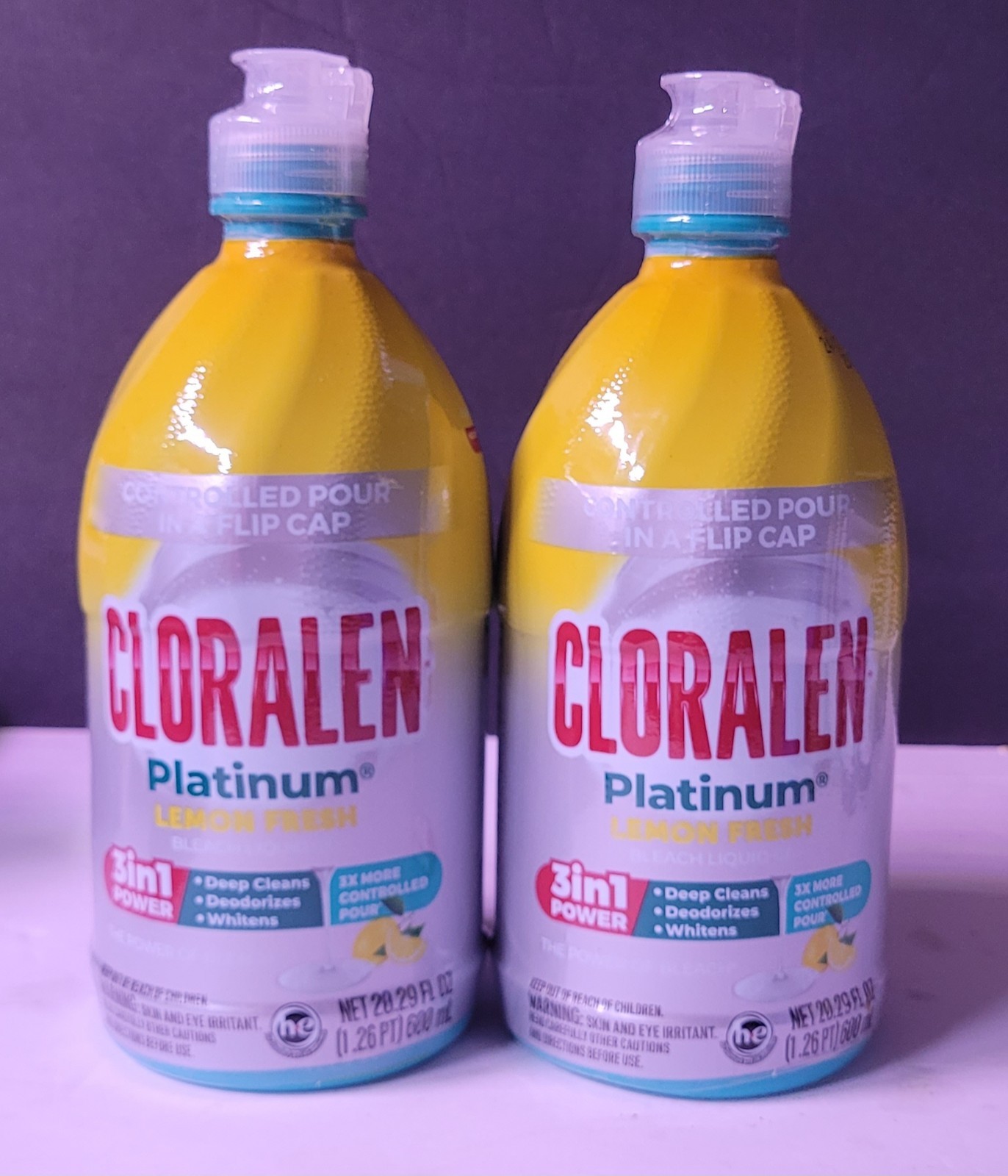 Platinum Lemon Fresh Bleach Liquid Gel 20oz Set of 2 Free Shipping