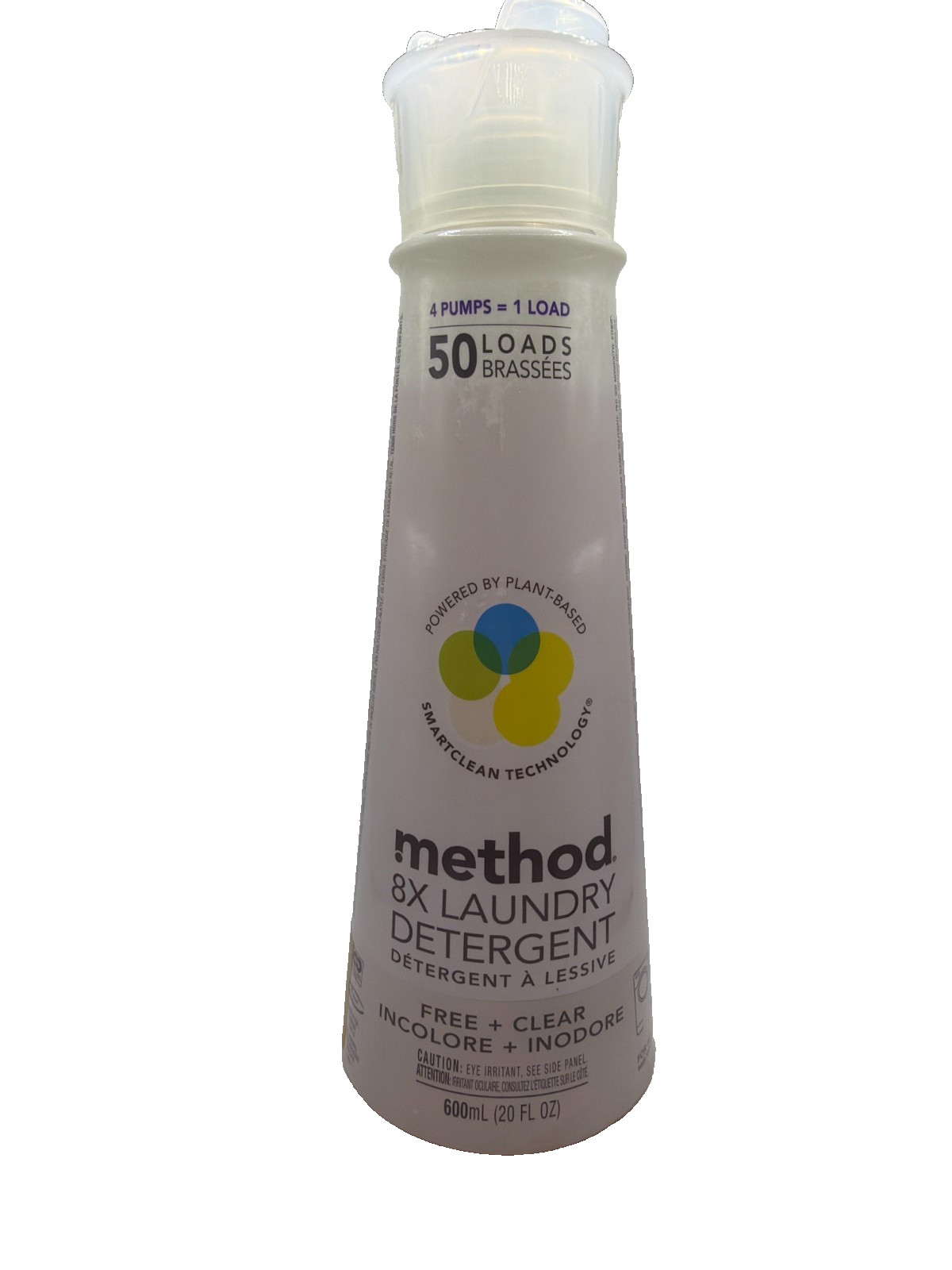 Method Laundry Detergent Pump Hypoallergenic Free & Clear 600ml 20 Fl Oz NEW