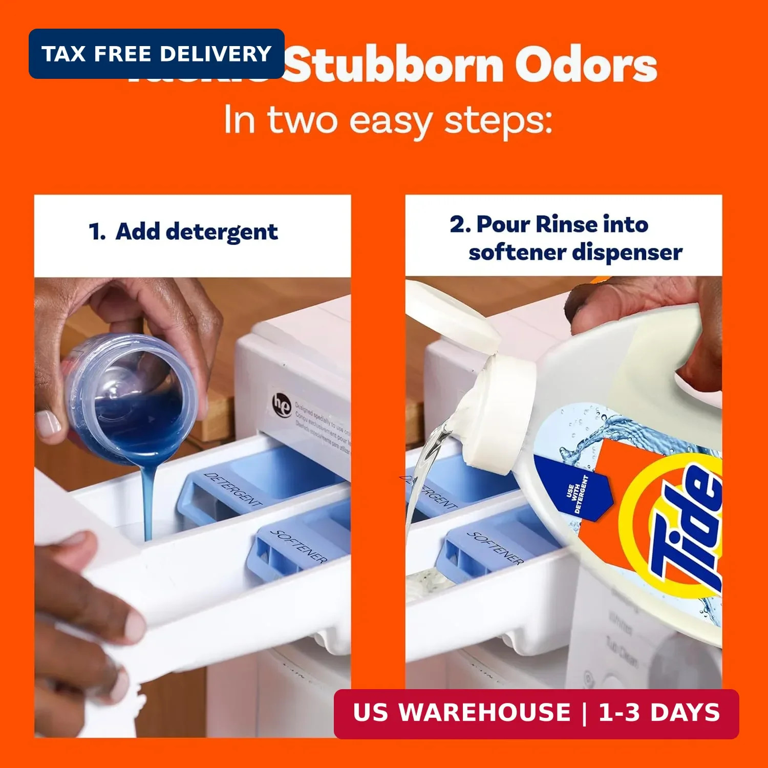 Tide Clean Boost Fabric Rinse, 62 fl oz fl oz, Removes Odors and Residues, Safe