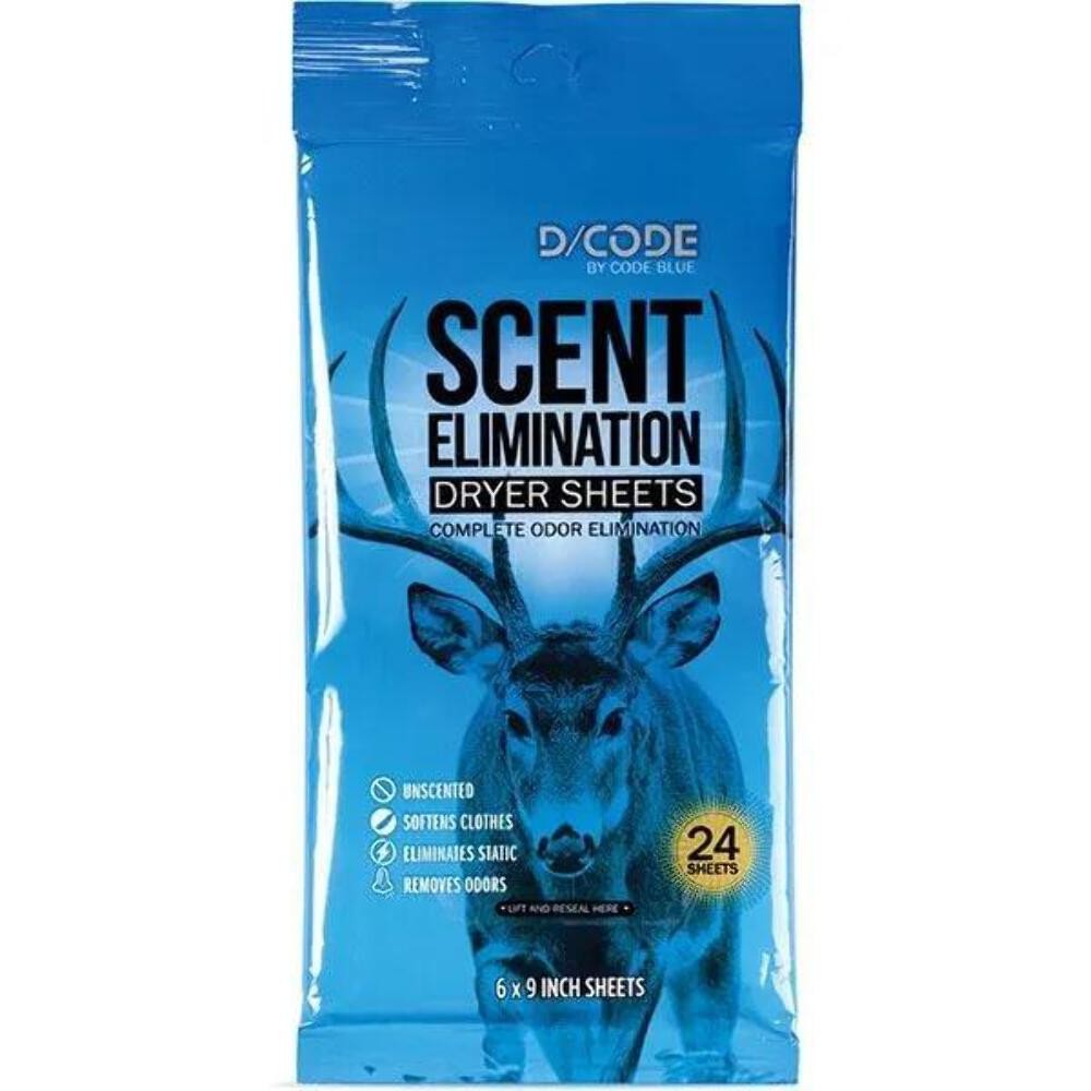 Code Blue Dryer Sheets 24 Count Fabric Softening Static Control Laundry Care