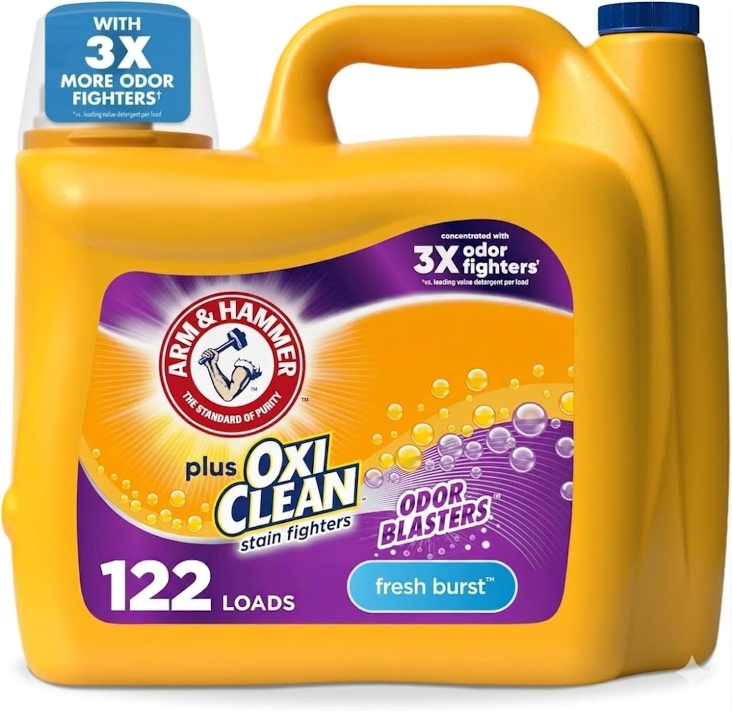 Plus OxiClean Odor Remover Laundry Detergent, 158.6 Fl Oz – Powerful Fresh Burst