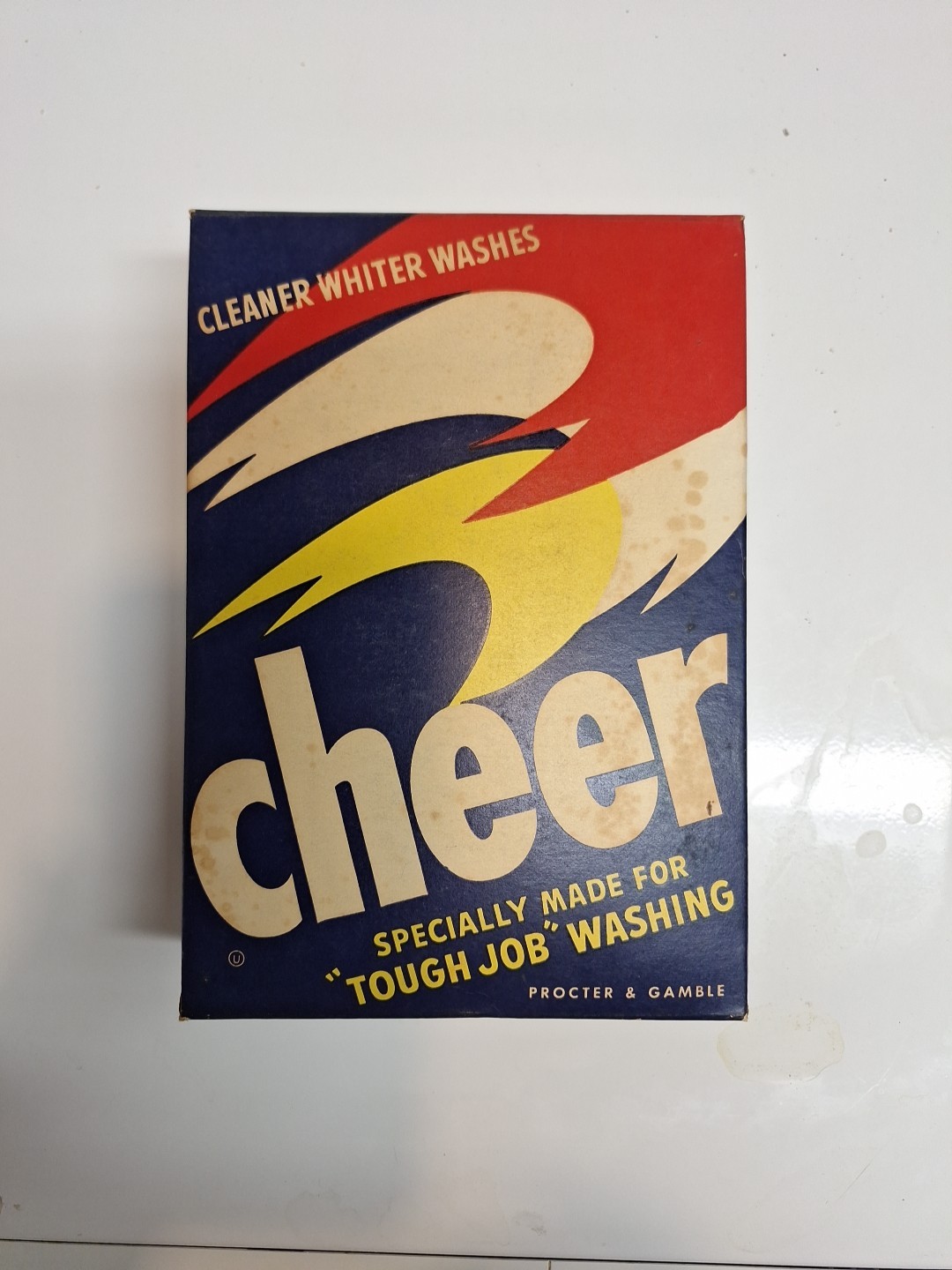 Vintage 1950’s 60’s Unopened Cheer Cleaner Whiter Washes Laundry Detergent 21oz
