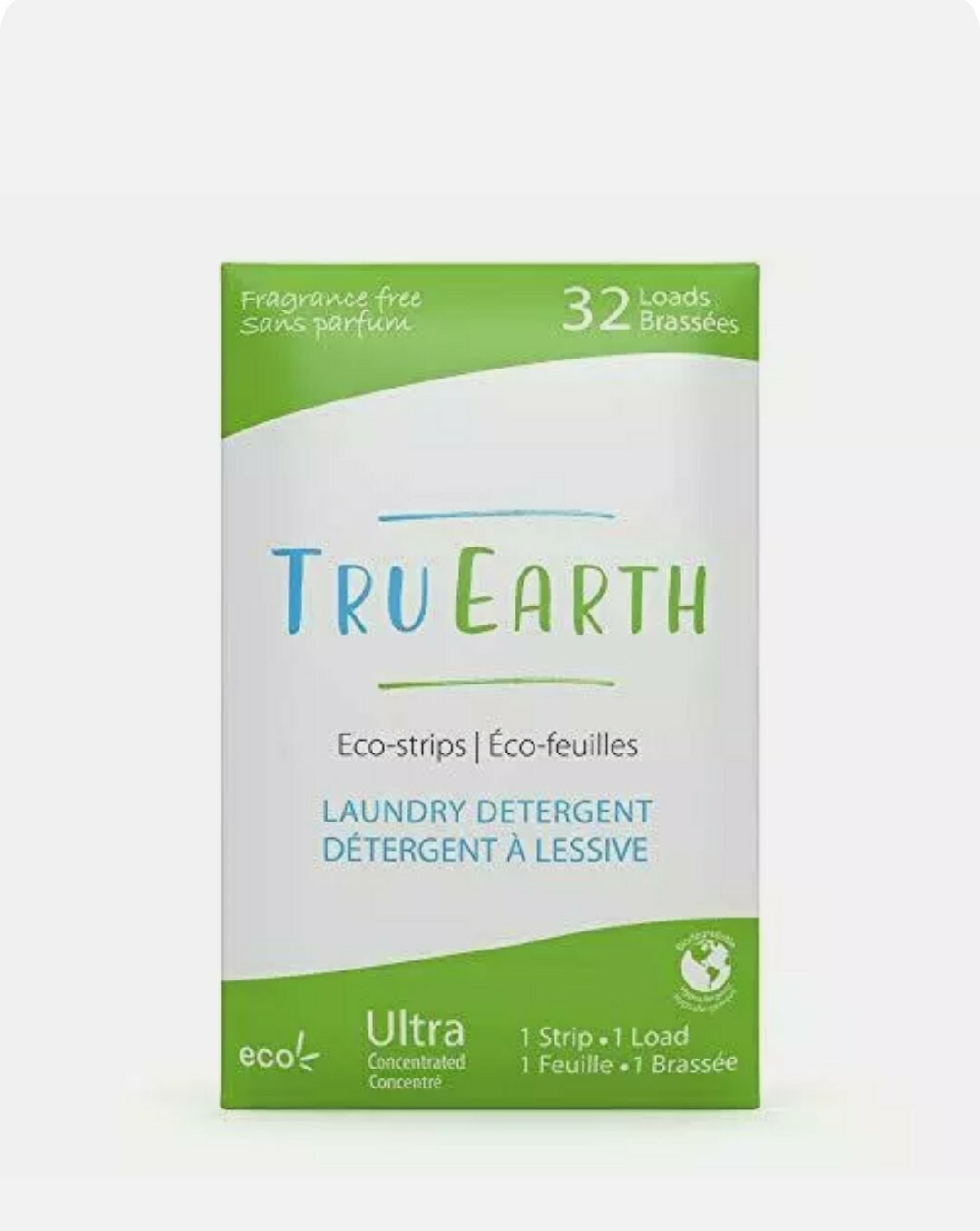 Tru Earth Eco-Strips Laundry Detergent (Fragrance Free) – Eco-Friendly 32 loads