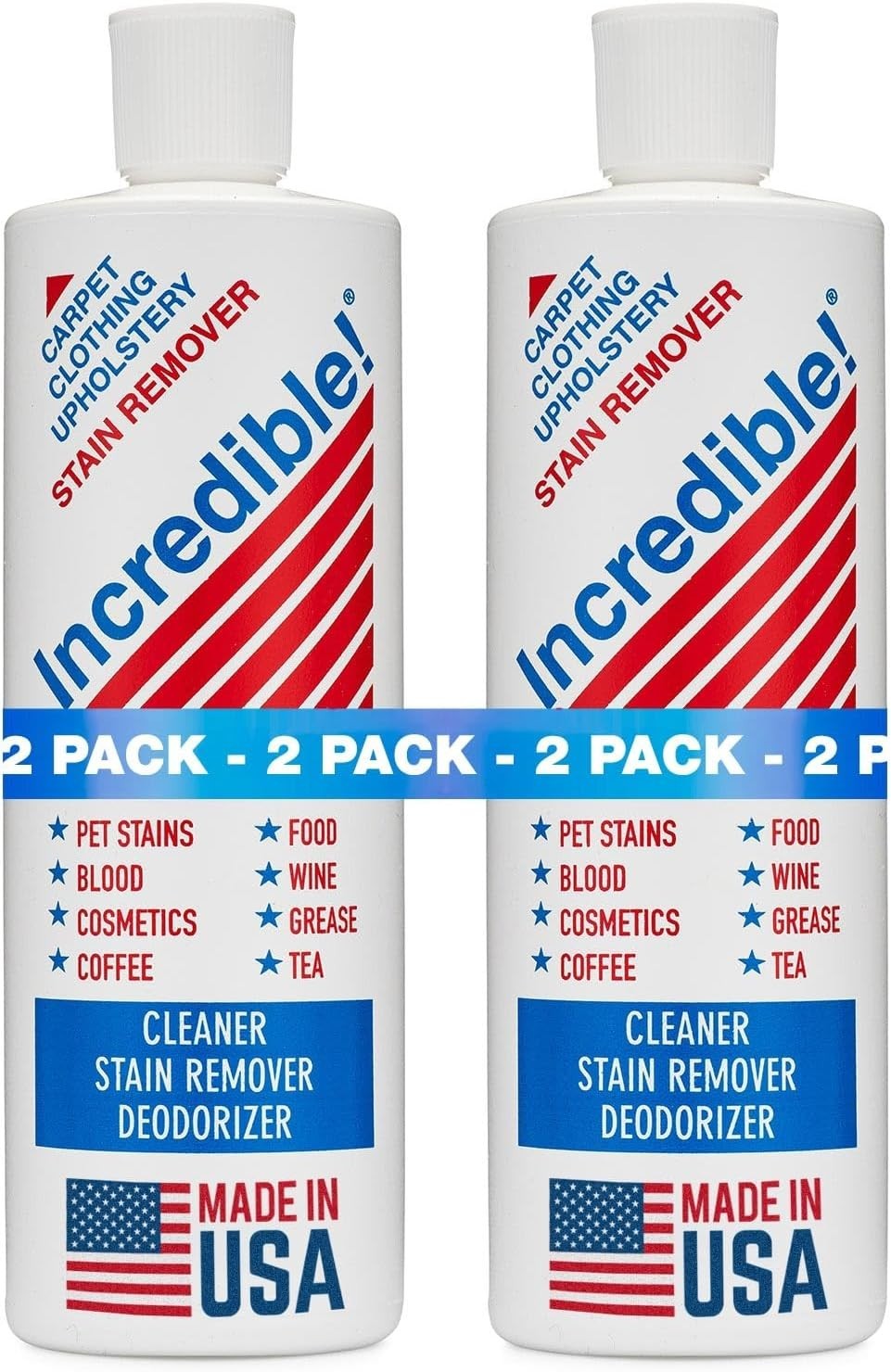Incredible Stain Remover 16 Fl Oz Pack of 2 Tough on Stains Safe for Family Pets