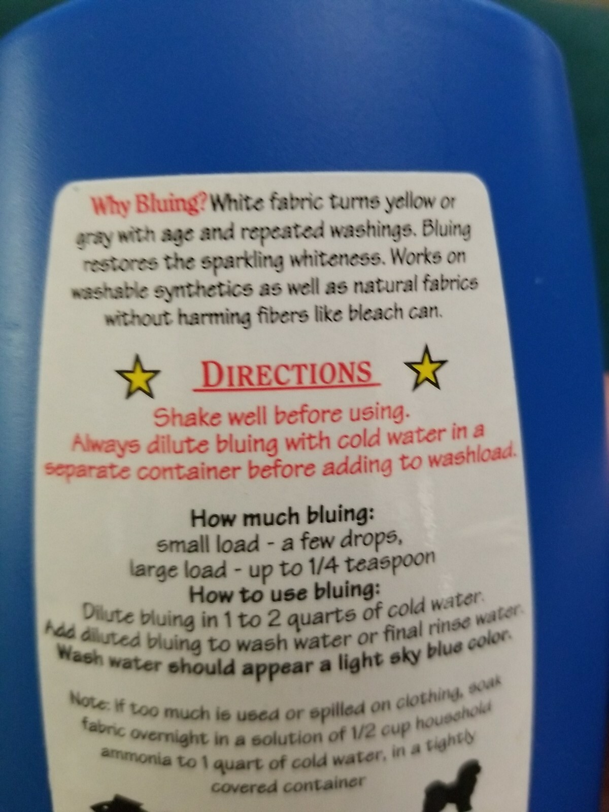 2 Mrs. Stewart’s Concentrated Liquid Bluing 8 fl oz Whiten Clothes & Pets safely