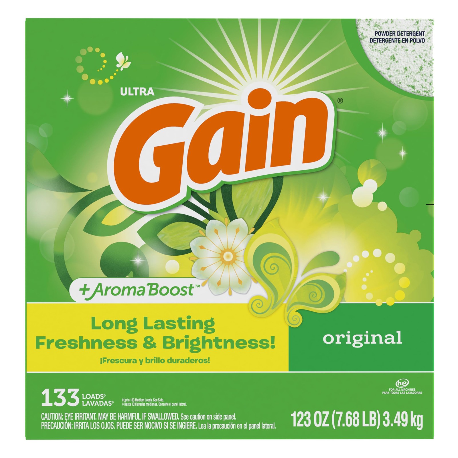 Gain Original Powder Laundry Detergent 123 Ounce With Aromaboost Freshness