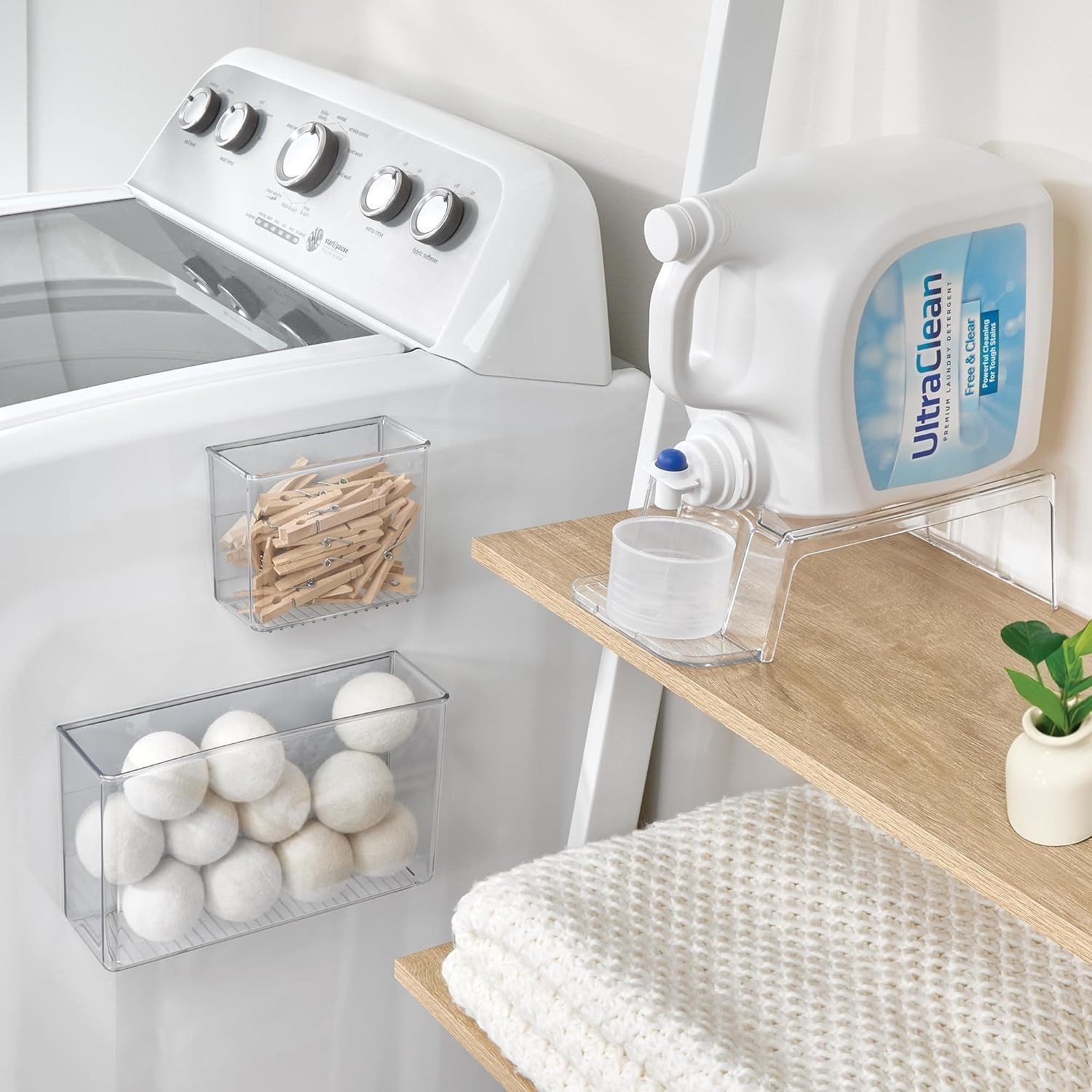 Laundry Detergent Holder, Clear | Liquid Detergent Stand, Laundry Room Organi…