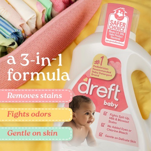 Dreft Baby Liquid Laundry Detergent, Fights Stains, Removes Odors
