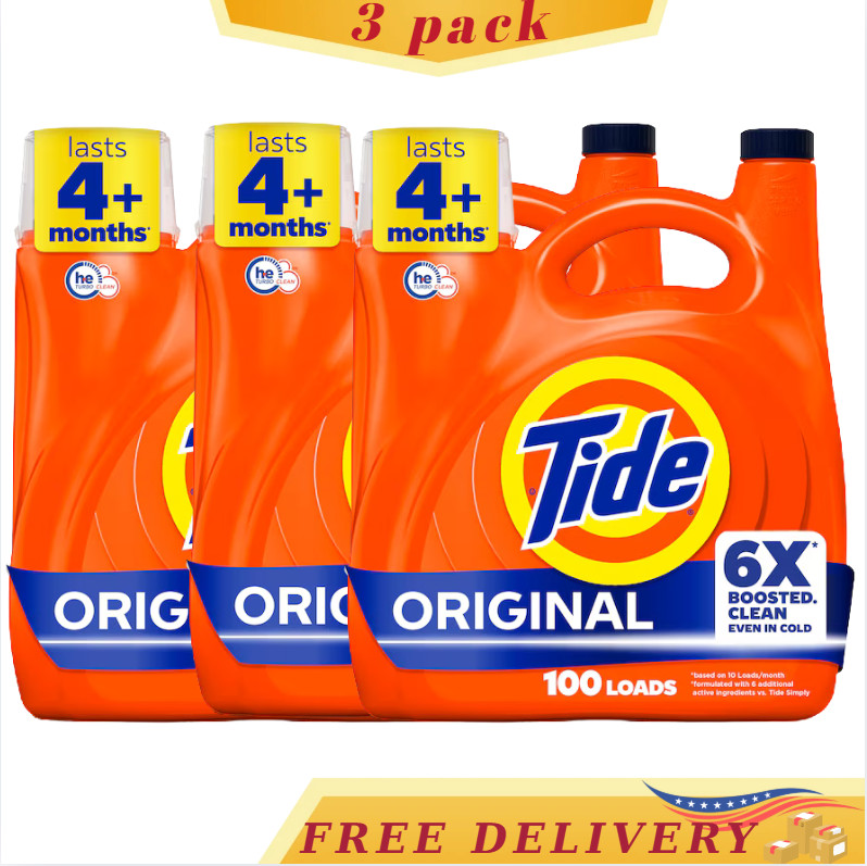 Tide Original HE Liquid Laundry Detergent 132 fl oz 100 Loads – 3 Pack