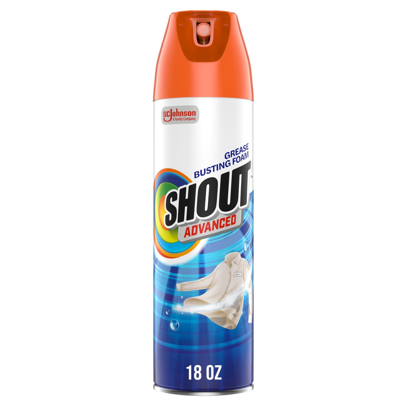 Shout Advanced Grease Busting Foam, Laundry Stain 18 Ounce (Pack of 1), Red