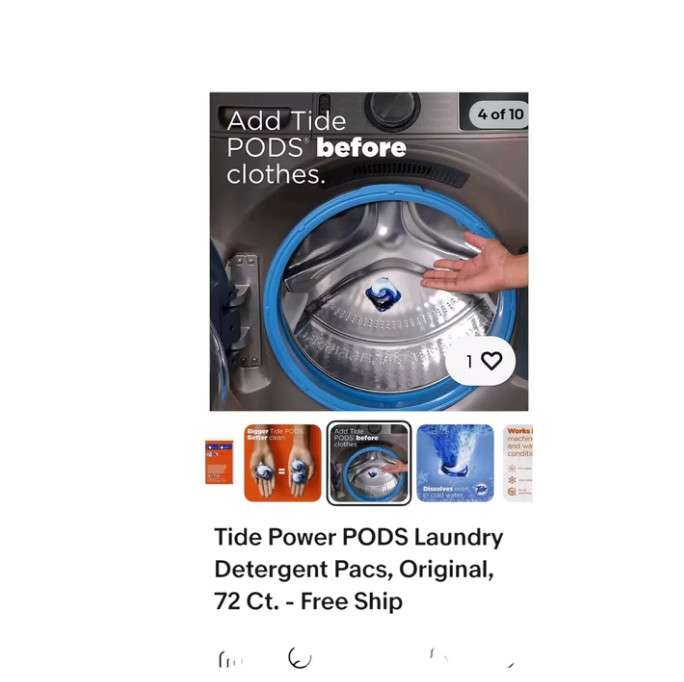 Tide Power PODS + Ultra OXI with Odor Eliminators Laundry Detergent Pacs (72 Ct)