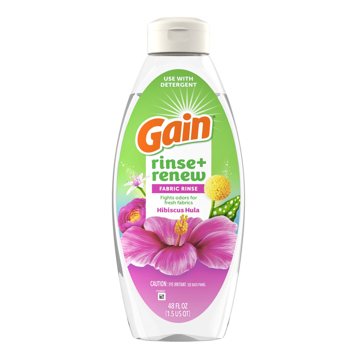 (2 Pack) Gain Rinse and Renew Laundry Fabric Rinse Hibiscus Hula, 48 fl oz