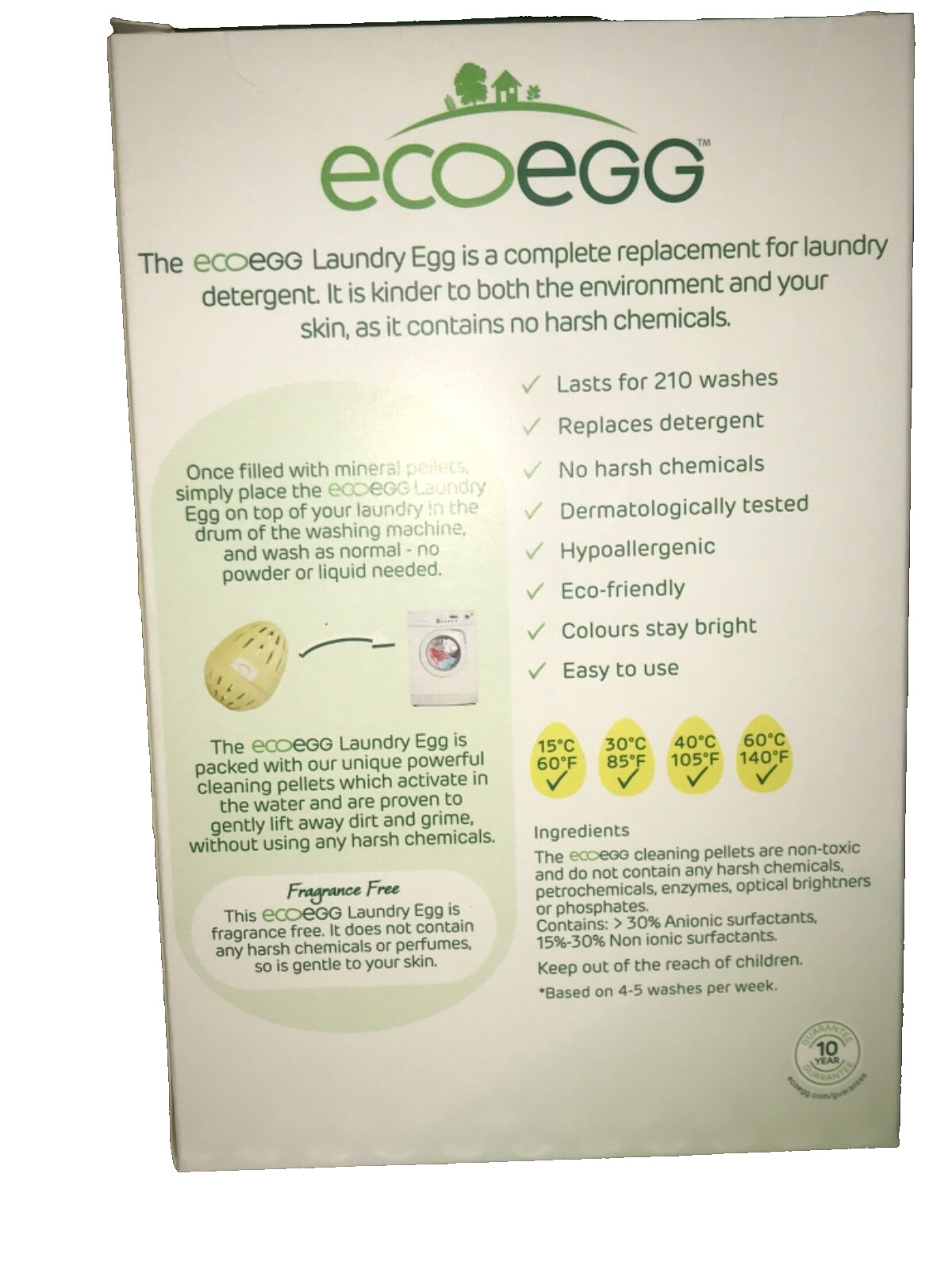 ECOEGG 🇬🇧 FRAGRANCE FREE Laundry Egg + Dryer Egg – 210 WASHES (Up To a Year)