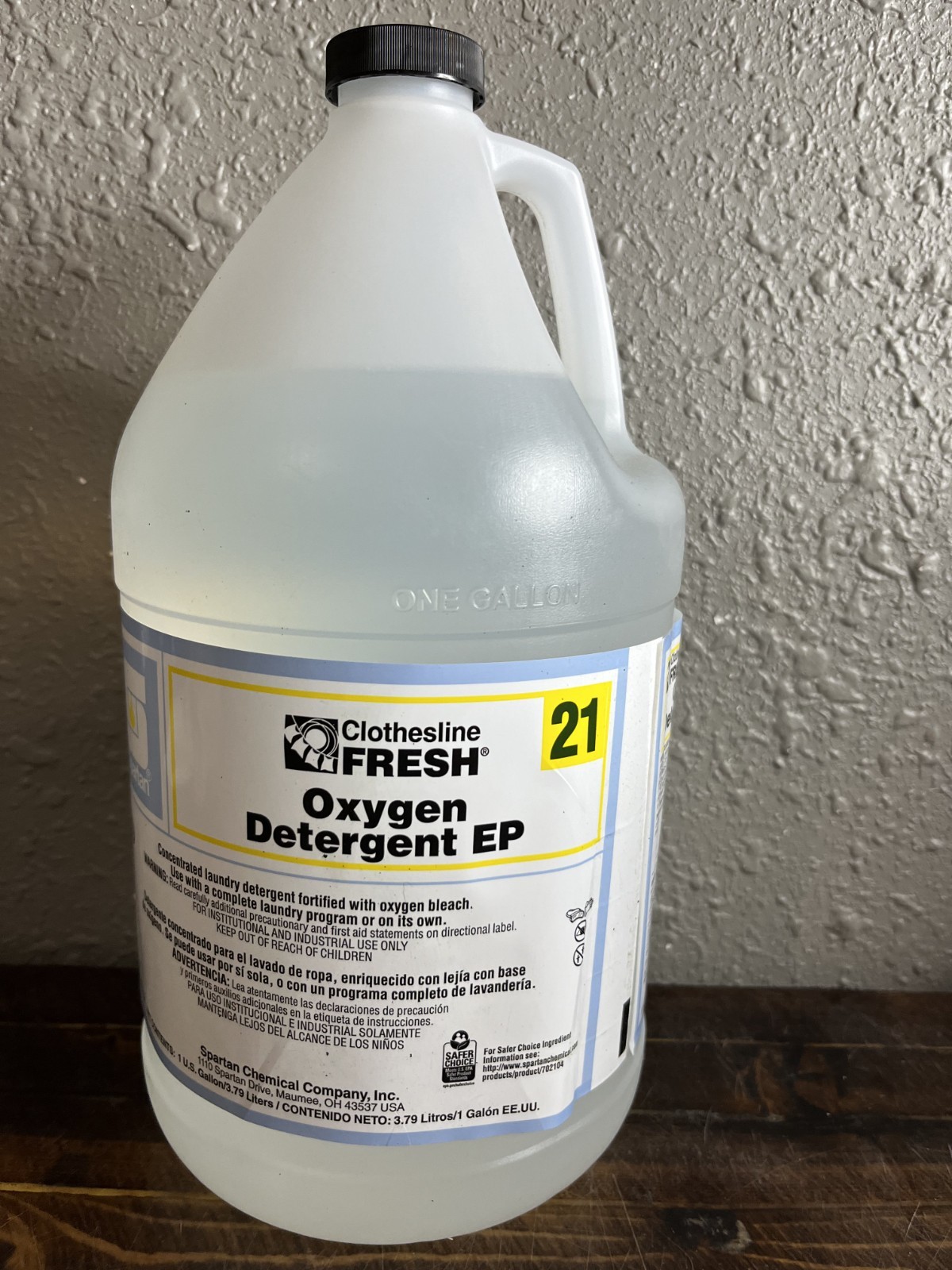 Spartan Clothesline FRESH 21 Oxygen Detergent EP 1 Gallon Bulk Laundry 702104