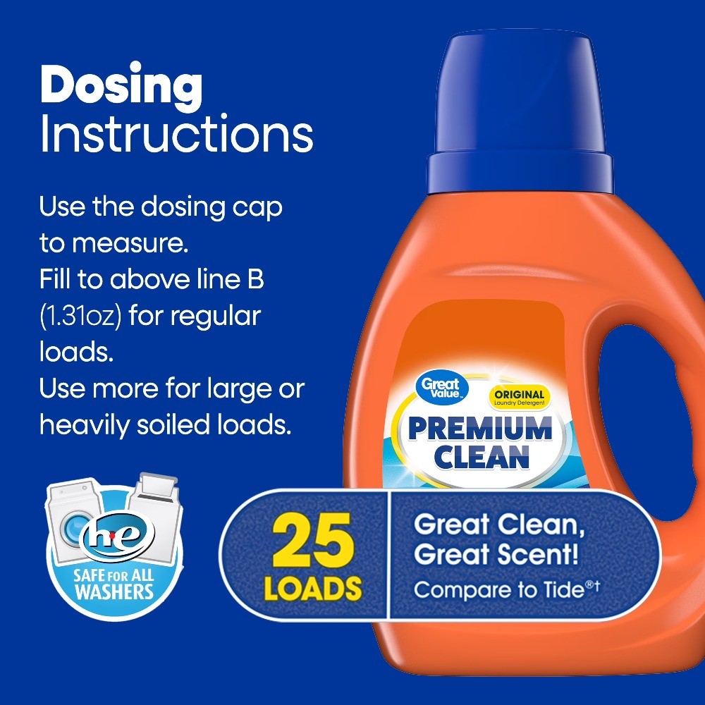 Premium Clean Original Laundry Detergent 34 fl oz, 25 loads