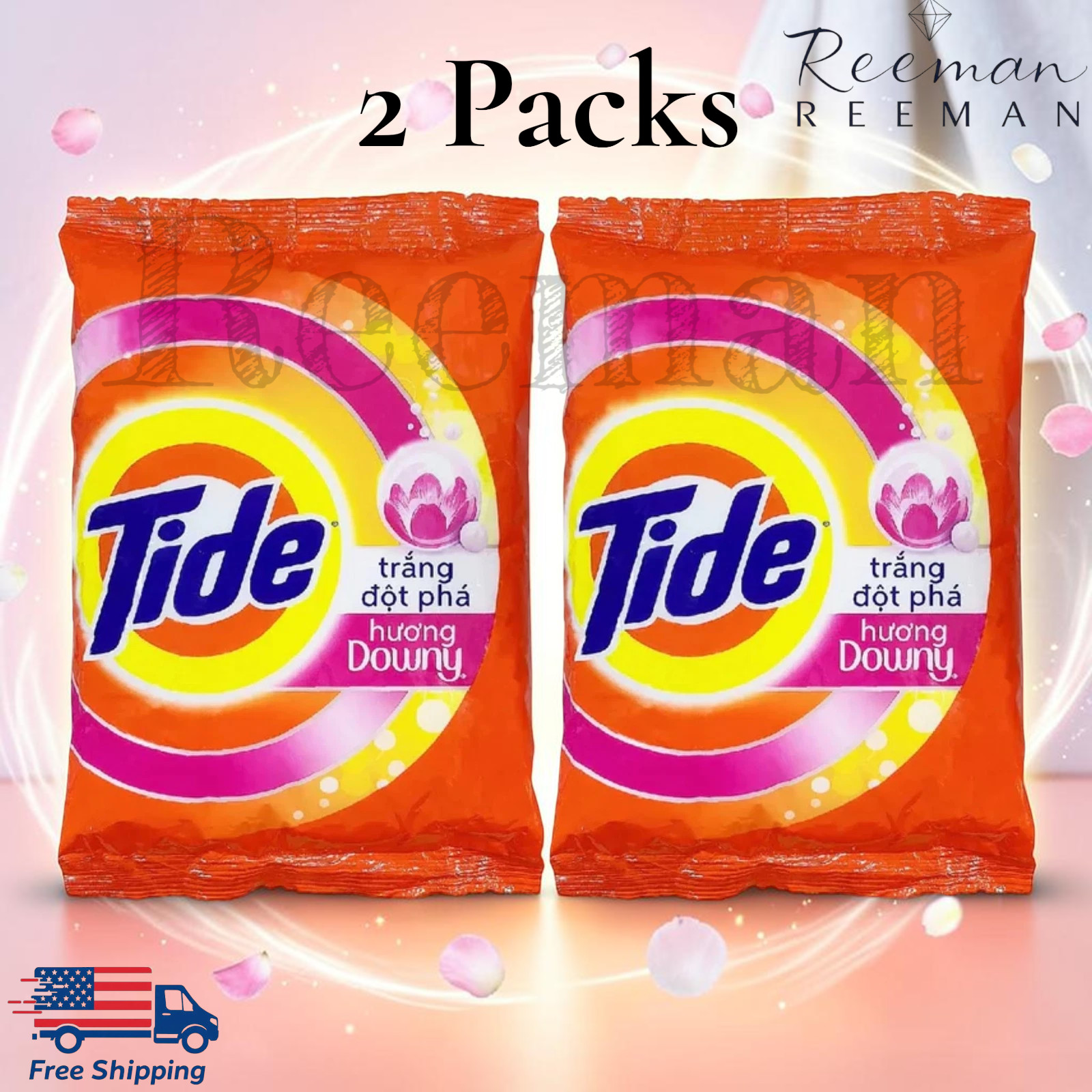 Tide Powder with Downy Laundry Detergent Powder 690 g/ 24.3 oz (2 Packs)