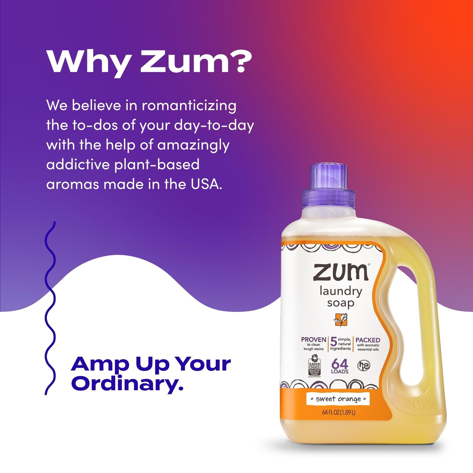 Indigo Wild Zum Clean Laundry Soap – Plant-Based Liquid Laundry Soap – Conta…