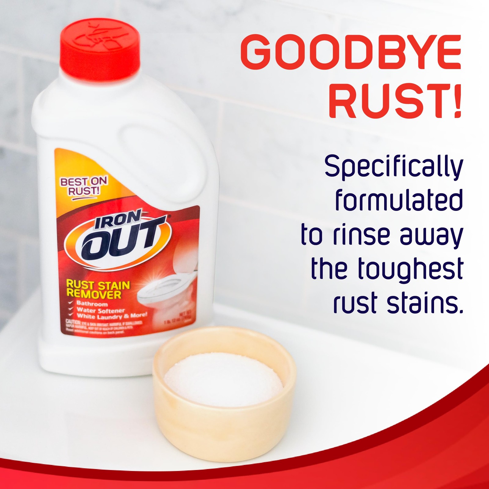 Iron OUT Powder Rust Stain Remover, Remove and Prevent Rust Stains in Bathrooms,