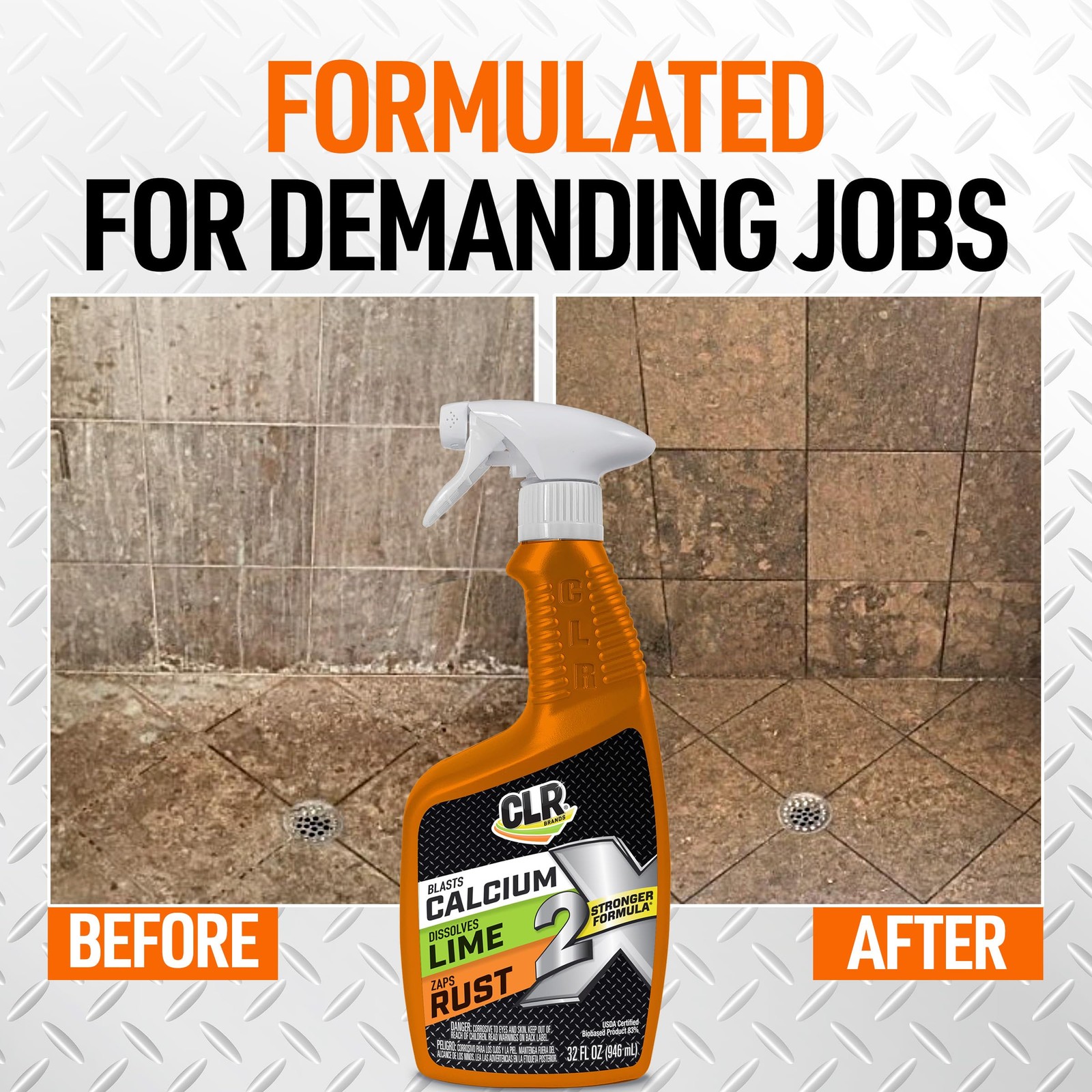 CLR Brands 2X Calcium Lime and Rust Remover – 32 oz 32 Fl Oz (Pack of 1)