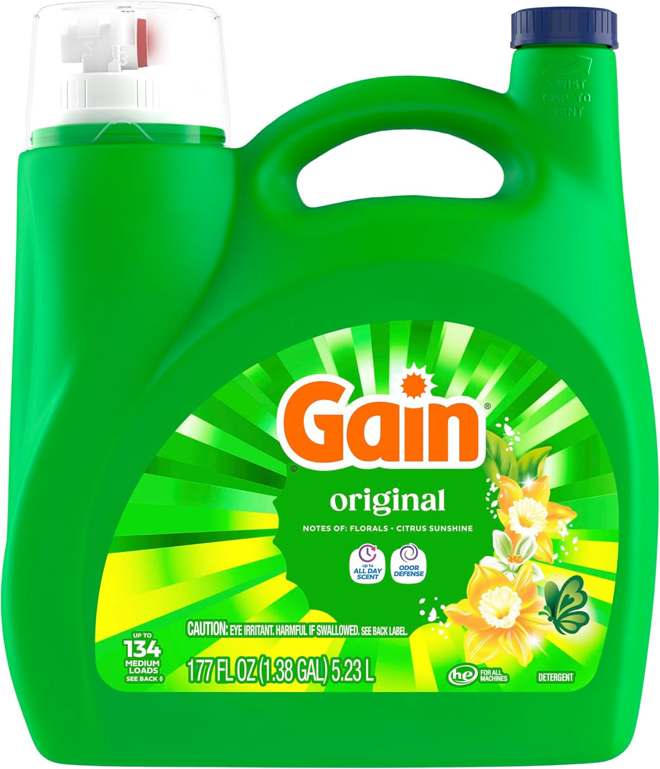 Liquid Laundry Detergent with Odor Defense, Original Scent, for HE Washing Machi