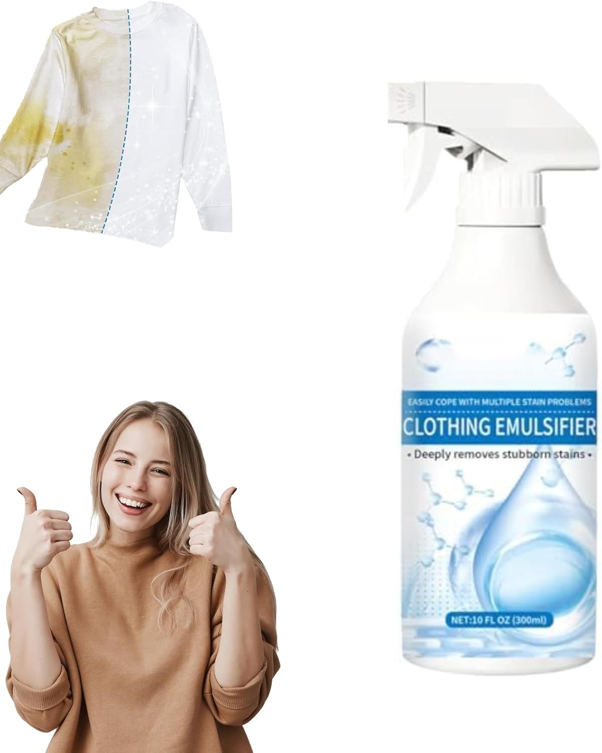 Sowhathow Laundry Stain Remover, Powerful Stain Remover Clothes Dry-Clean Spray