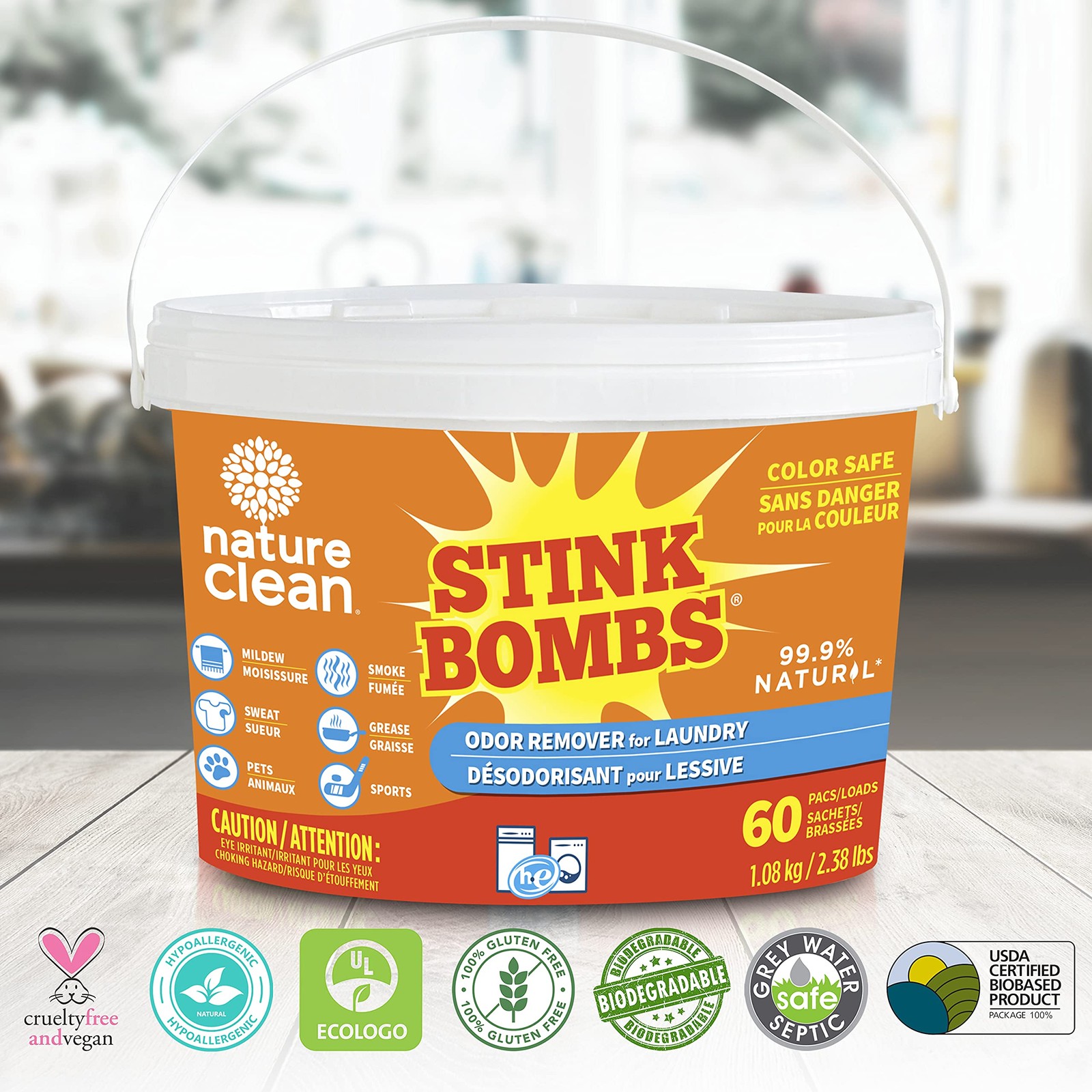Nature Clean Stink Bombs Laundry Odor Eliminator Pods 60 Count (Pack of 1)