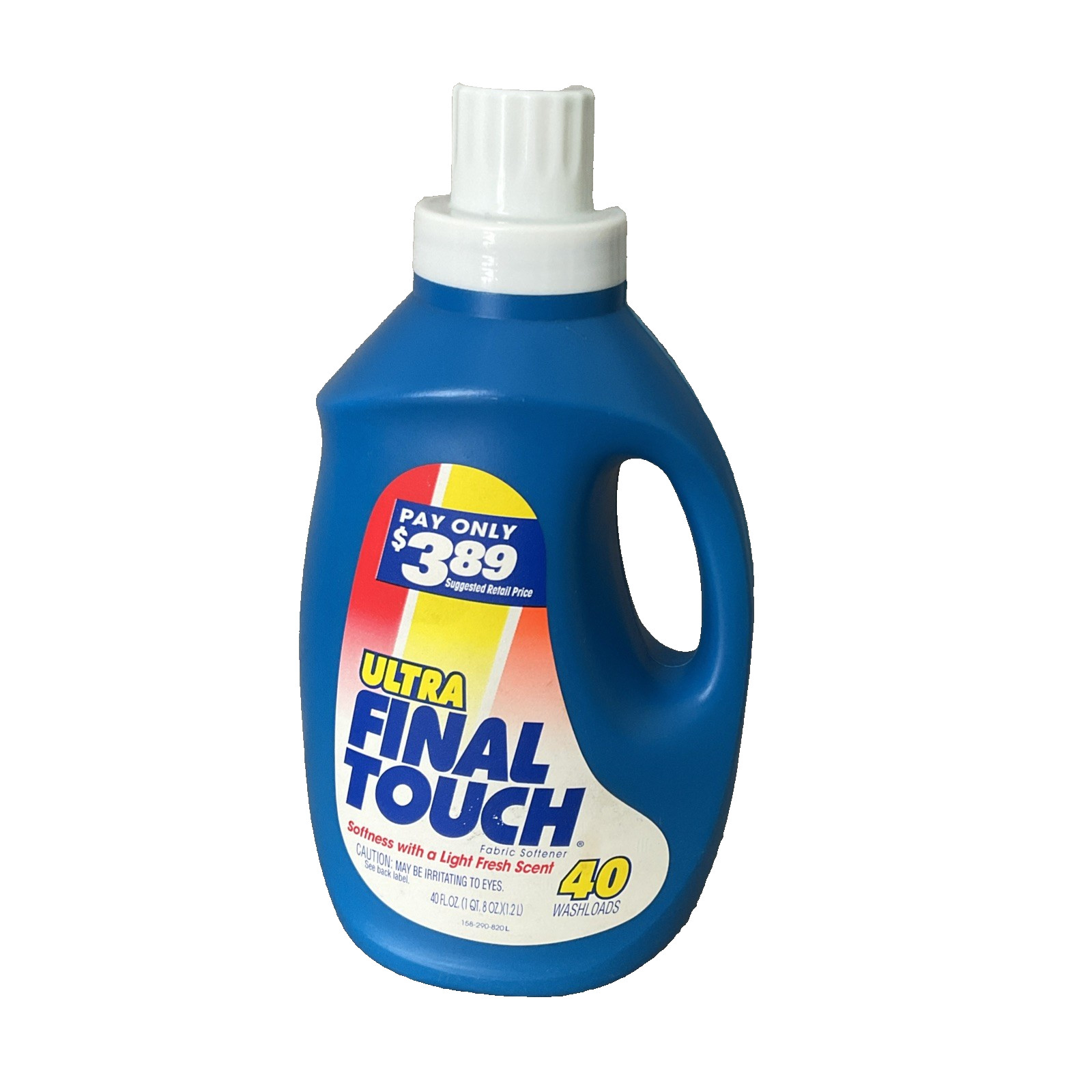 Vintage ULTRA Final Touch Fabric Softener 40oz Bottle Prop Made USA 1993 Lever B