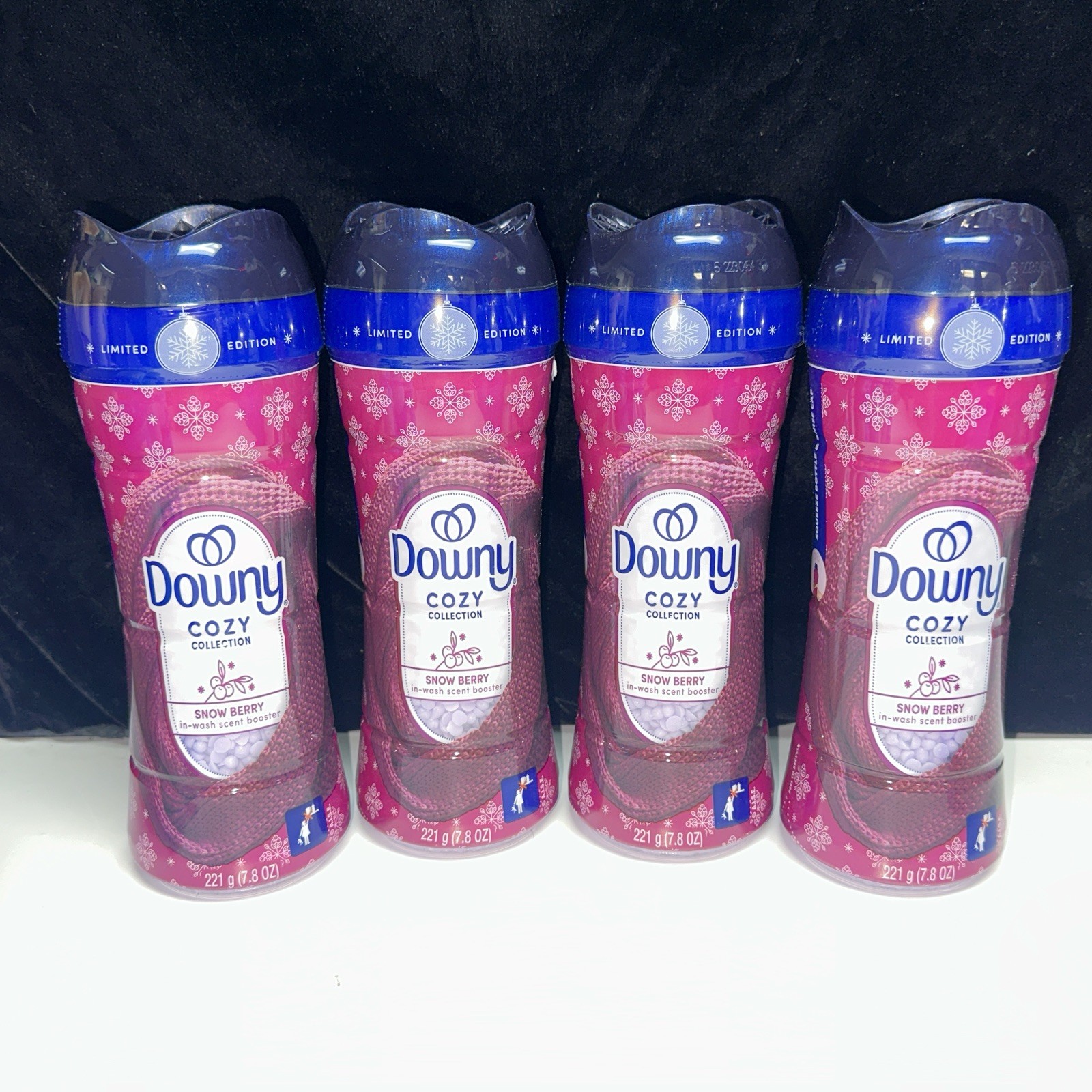 NEW PACK OF 4 DOWNY COZY COLLECTION Laundry Scent Booster SNOW BERRY 7.8oz