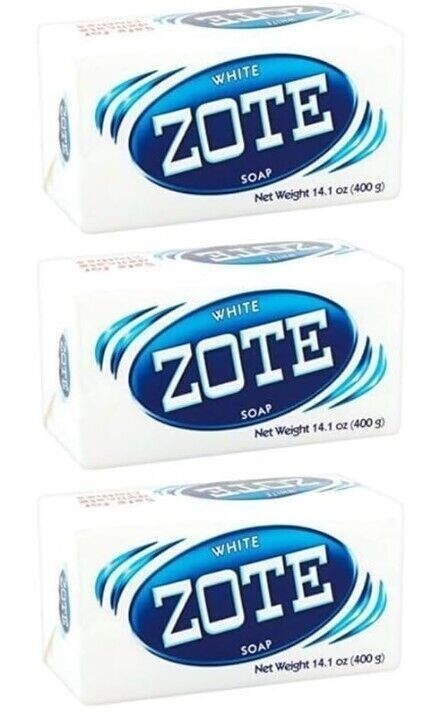 3 Pack of Zote Laundry Soap Bar White 14.1 oz Beauty & Personal Care (400gr)
