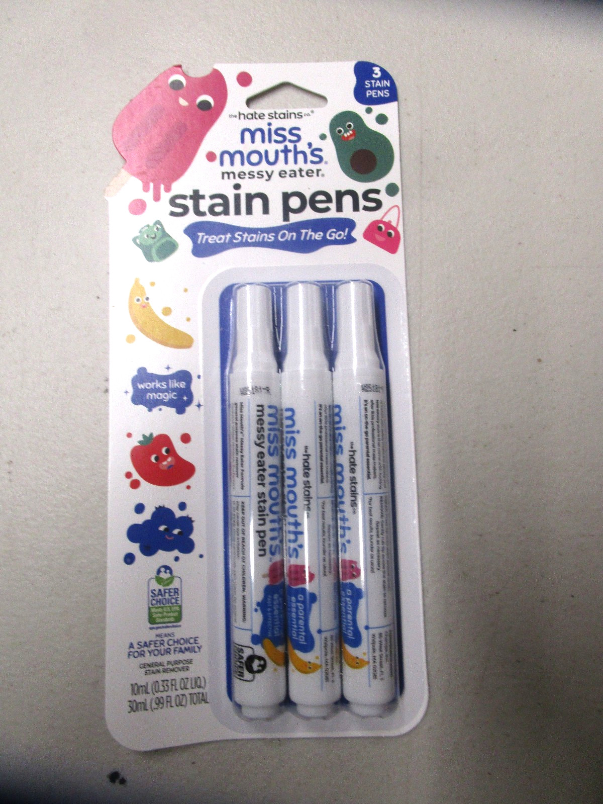 Miss Mouth’s Messy Eater Stain Treater Pens for Baby & Kids, 3 Pack