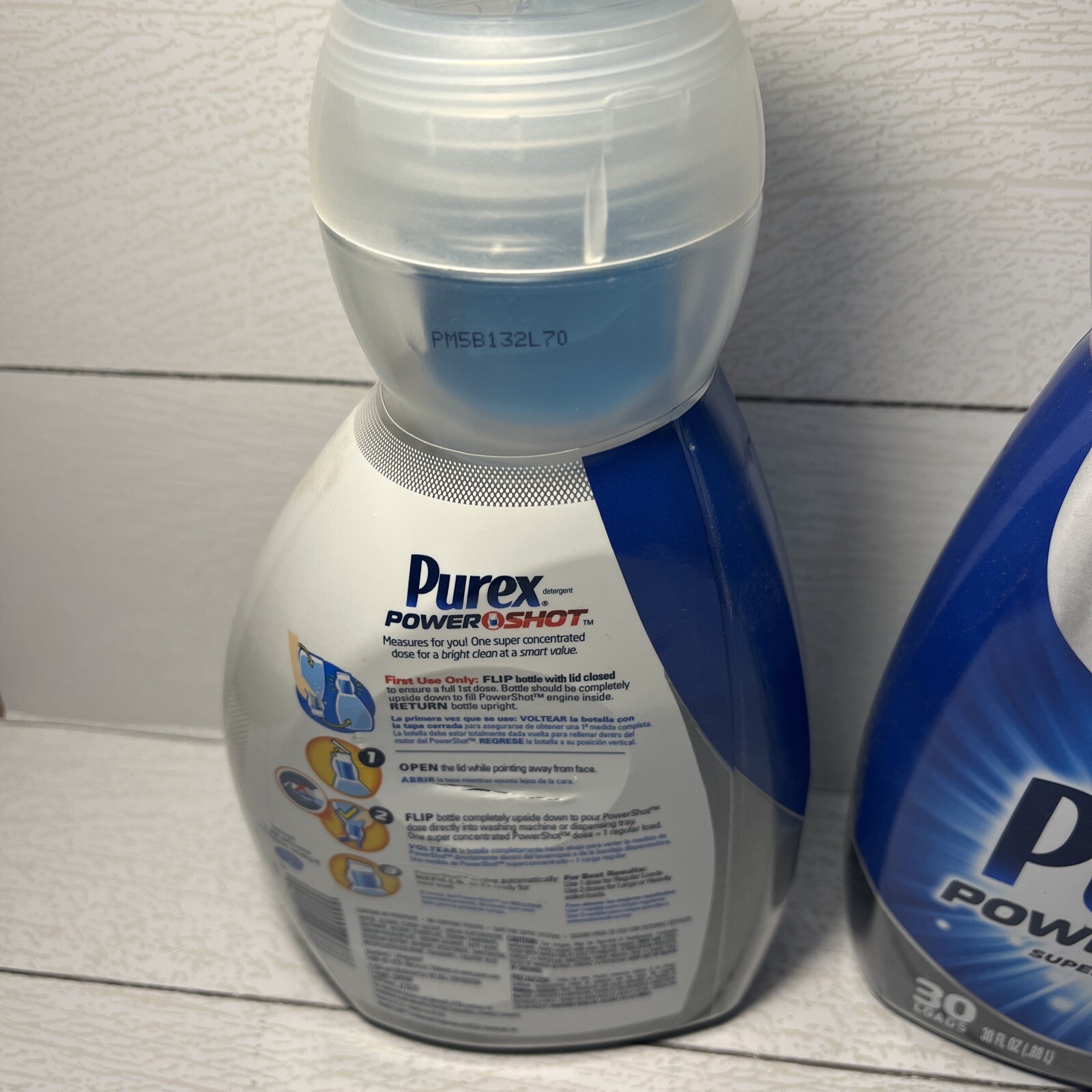 2x Purex Power Shot Detergent Super Concentrated 30 loads Mountain breeze 30 oz