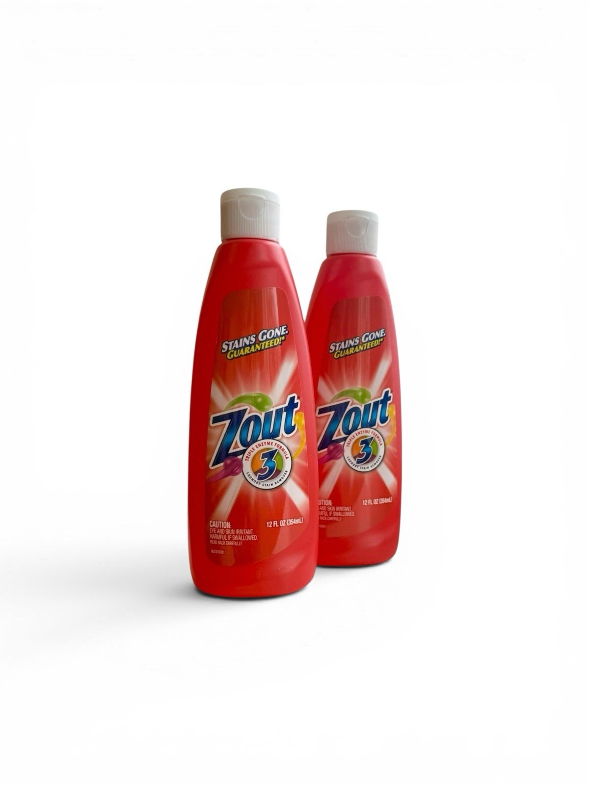 2 x Zout Triple Enzyme Stain Remover Laundry Amylase, Protease, and Lipase 12oz
