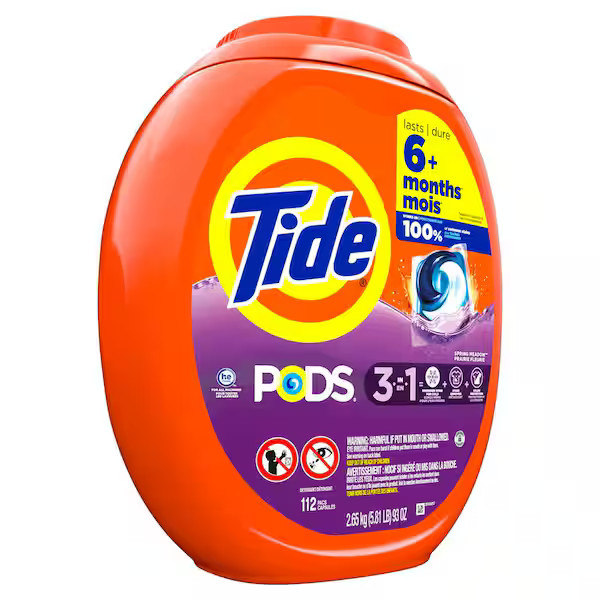 3 in 1 Spring Meadow Scent Liquid Laundry Detergent Pods, 112-Count