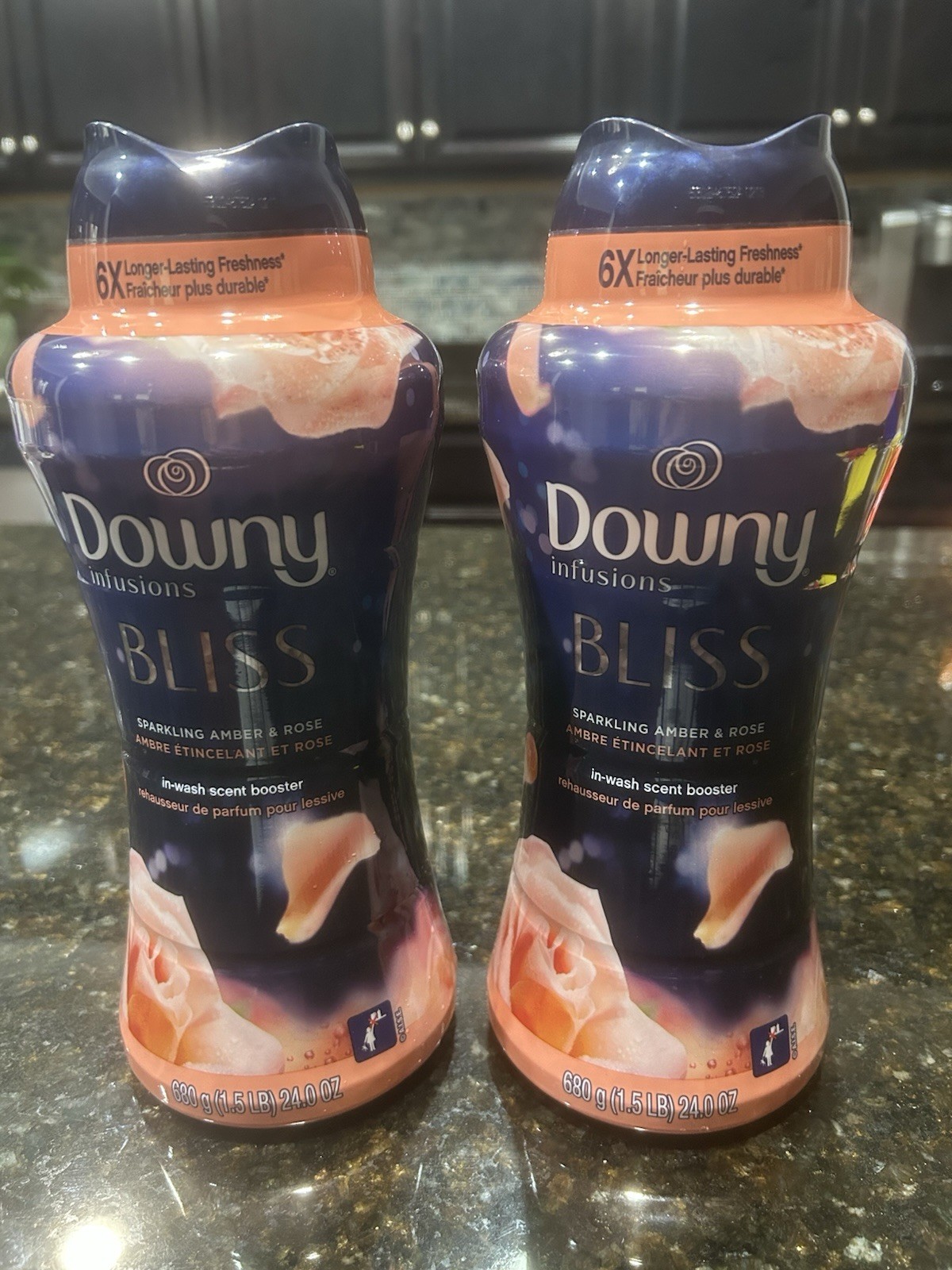 Downy Infusions Bliss Sparkling Amber & Rose Scent-Booster Beads 2Pack (24oz ea)