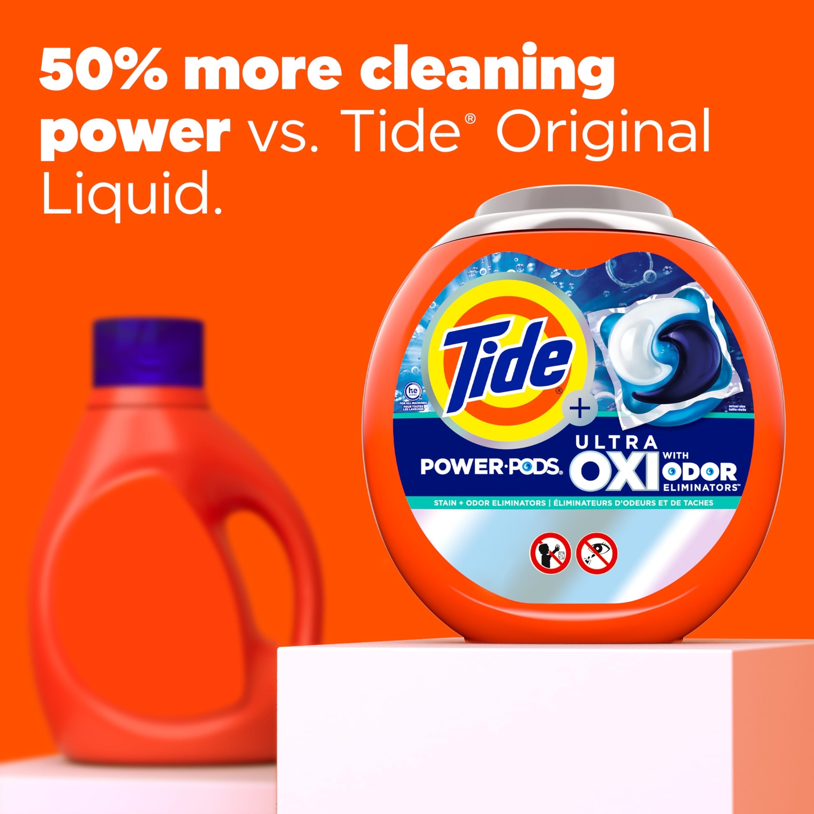 Tide Power Pods Ultra Oxi Laundry Detergent 45 Count Stain And Odor Fighter