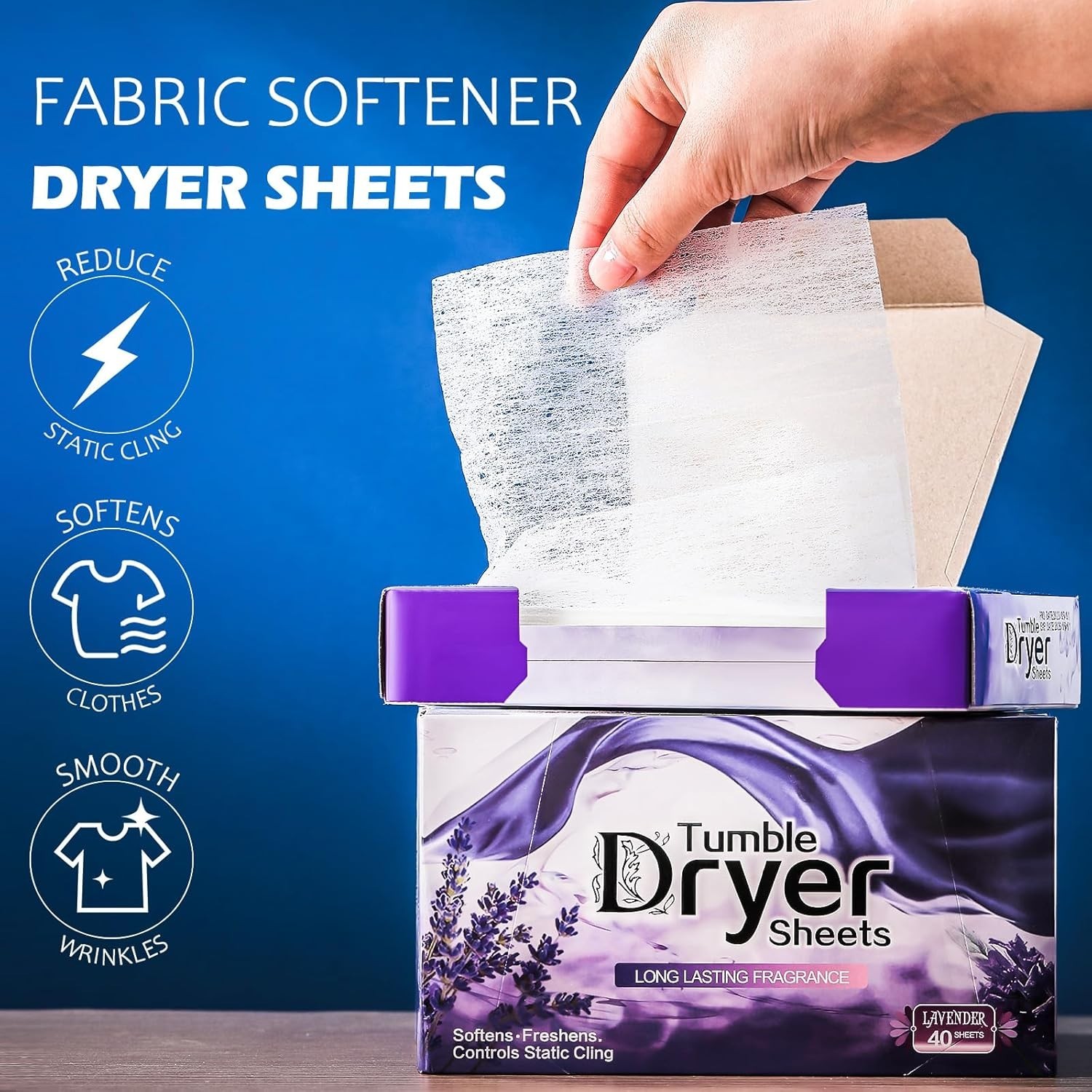 600 Count Dryer Sheets Bulk Natural Fabric Softener Sheets Plant Lavender Laundr