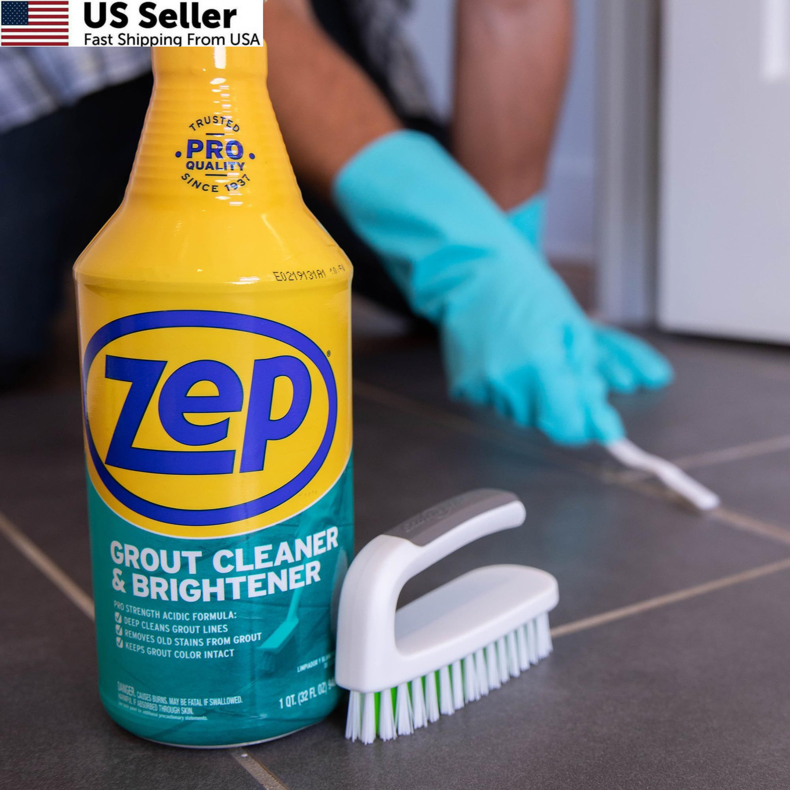 Zep Grout Cleaner and Brightener – 32 Ounce 32 Fl Oz (Pack of 1), ESSU104632