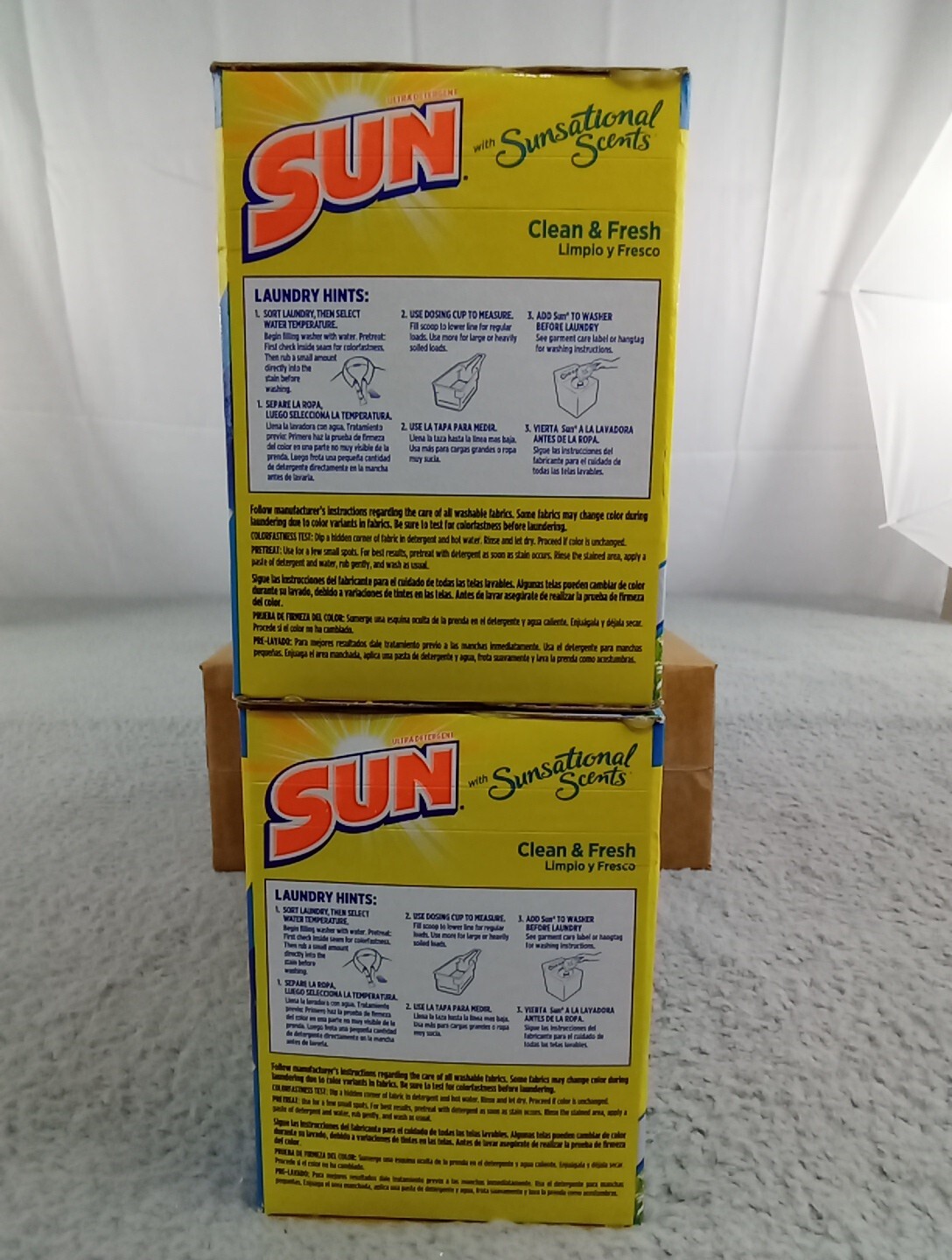 2x VTG SUN Powder Laundry Detergent Clean & Fresh Scent 2 Lbs 9 Oz Discontinued