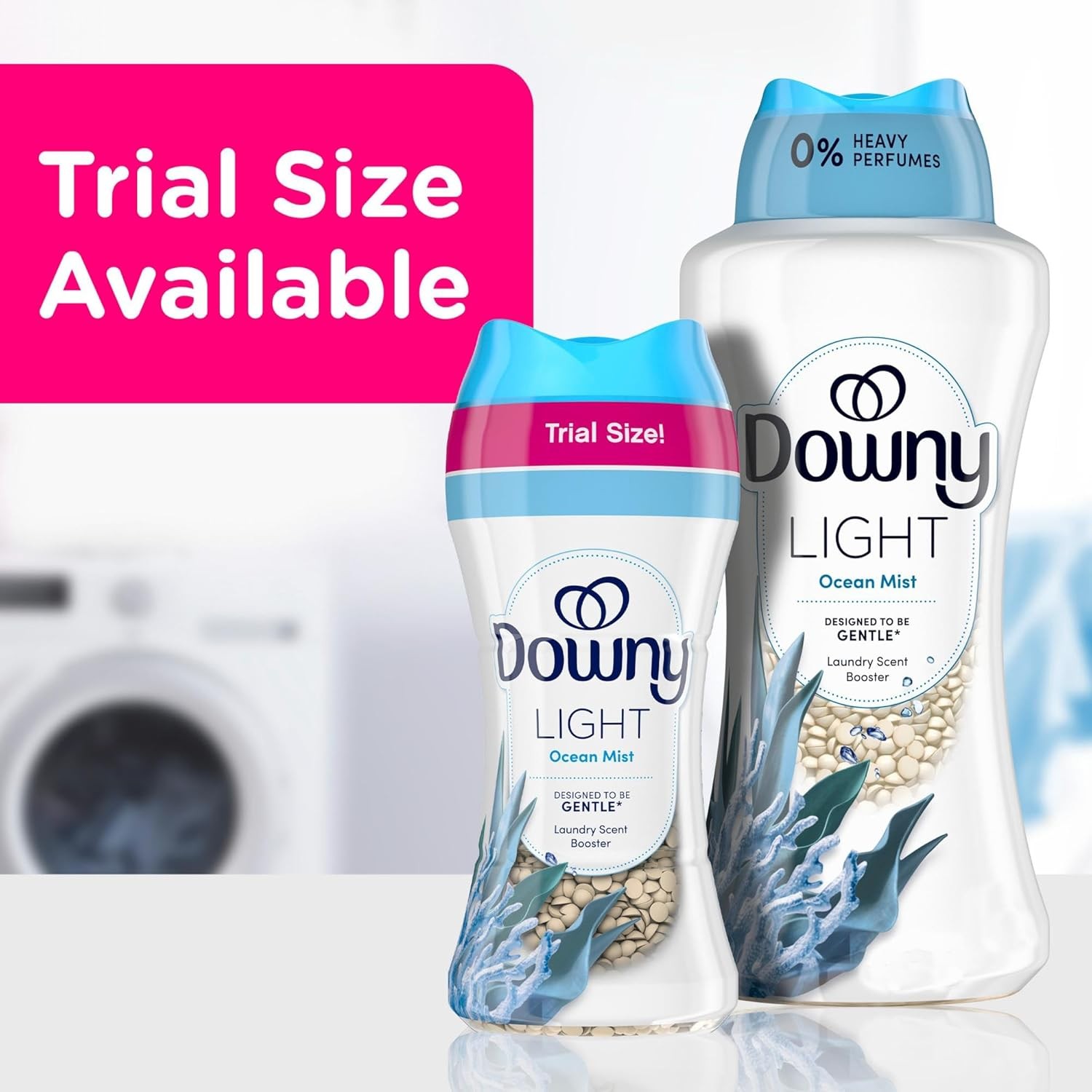 Downy Light Laundry Scent Booster Beads for Washer, Ocean Mist, 24 oz, with No H