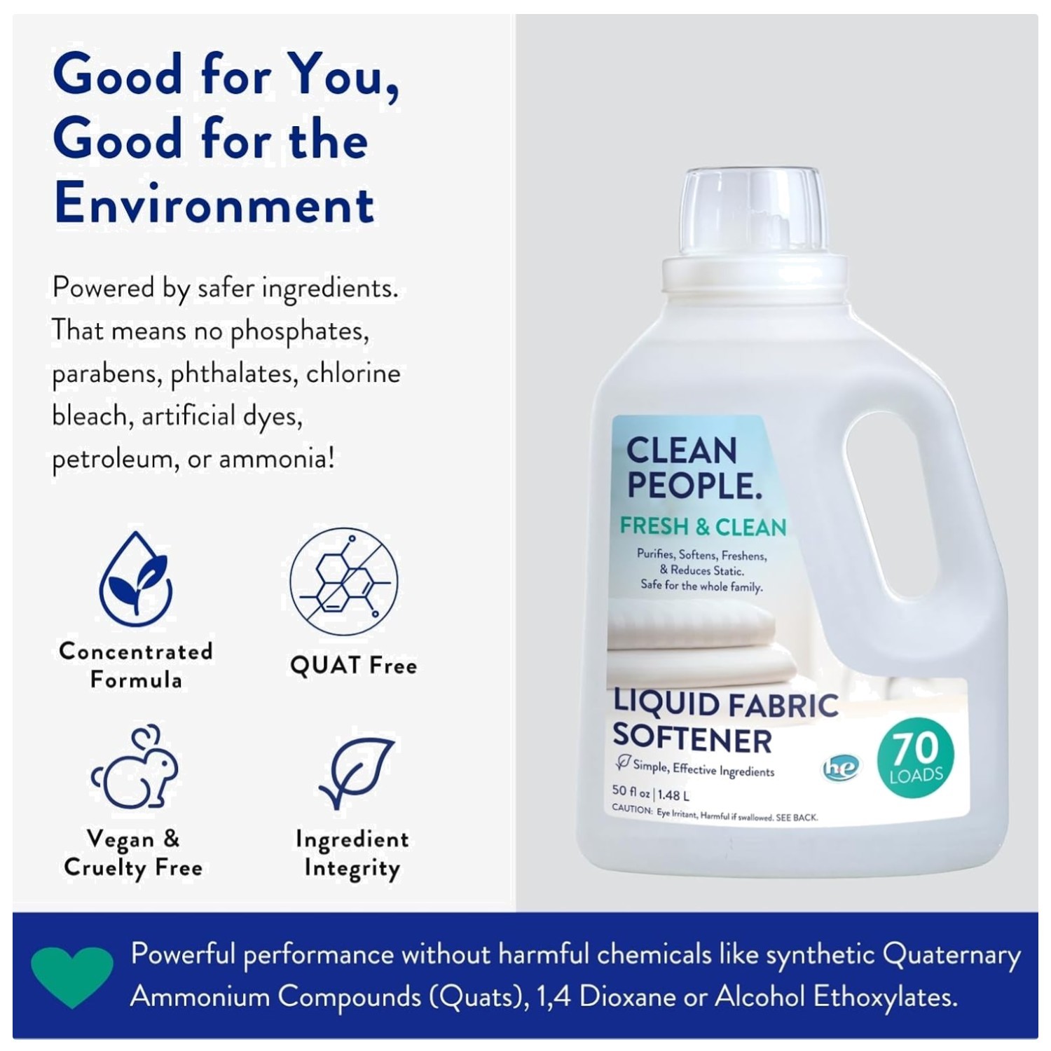 Natural Softener – Removes Static Cling – – 140 loads