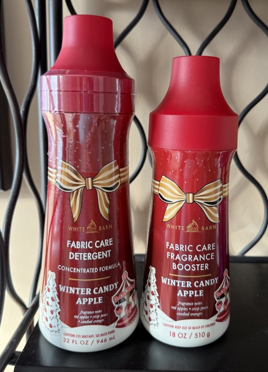 2 Pc Bath & Body Works WINTER CANDY APPLE Laundry Detergent + Booster Set NEW